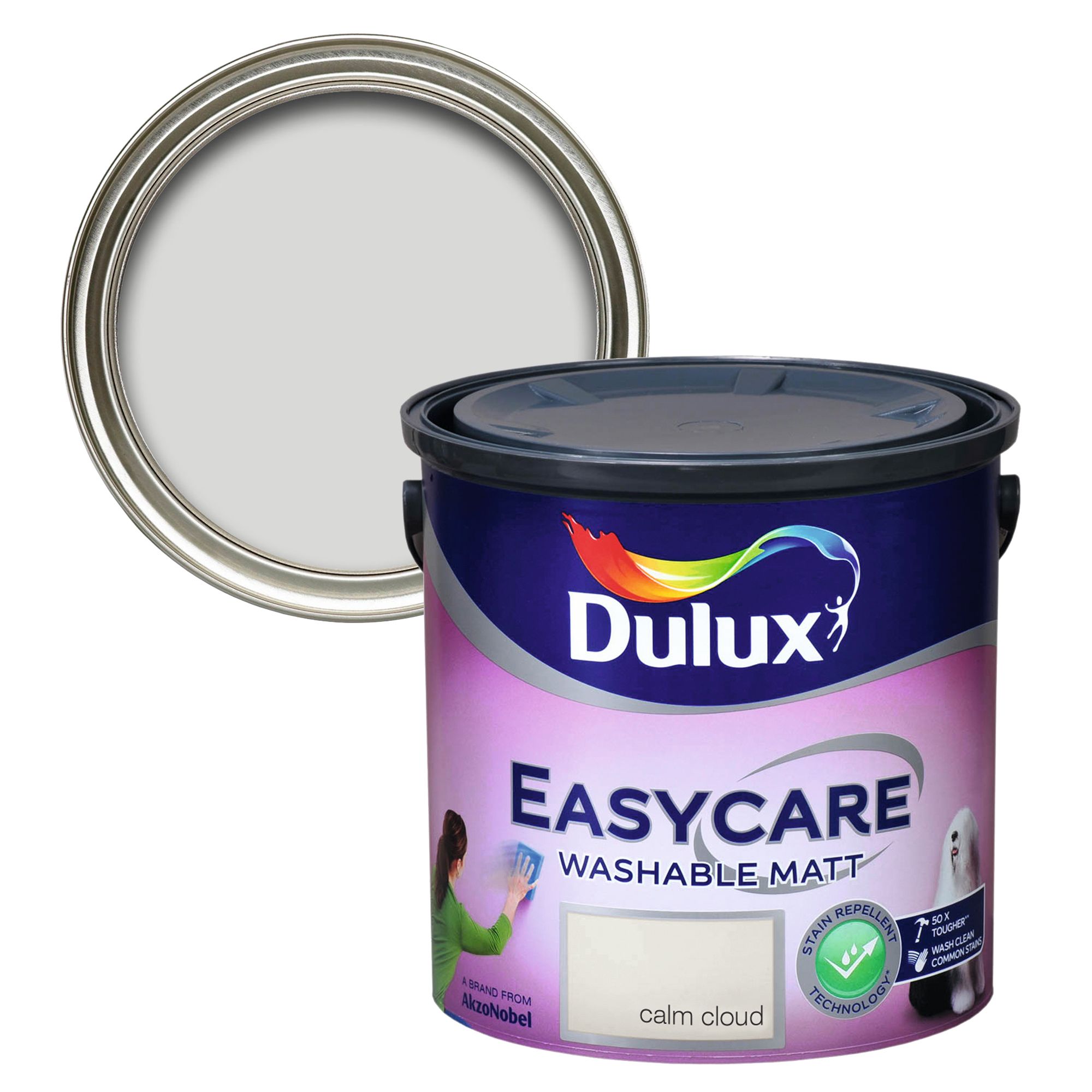 Dulux Easycare Calm cloud Flat matt Wall & ceiling Emulsion paint, 2.5L