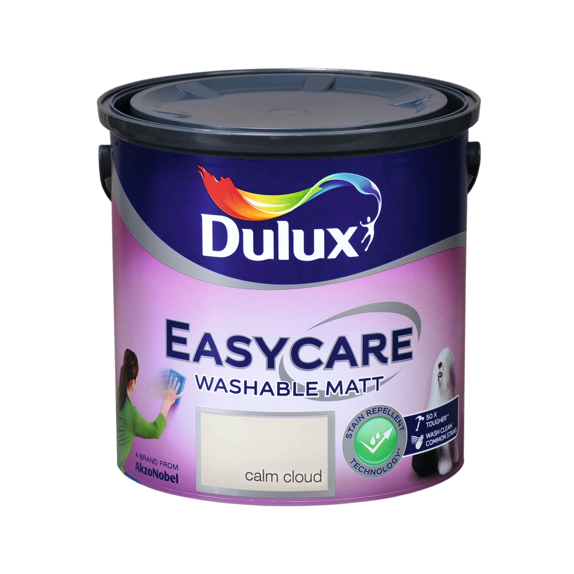 Dulux Easycare Calm cloud Flat matt Wall & ceiling Emulsion paint, 2.5L