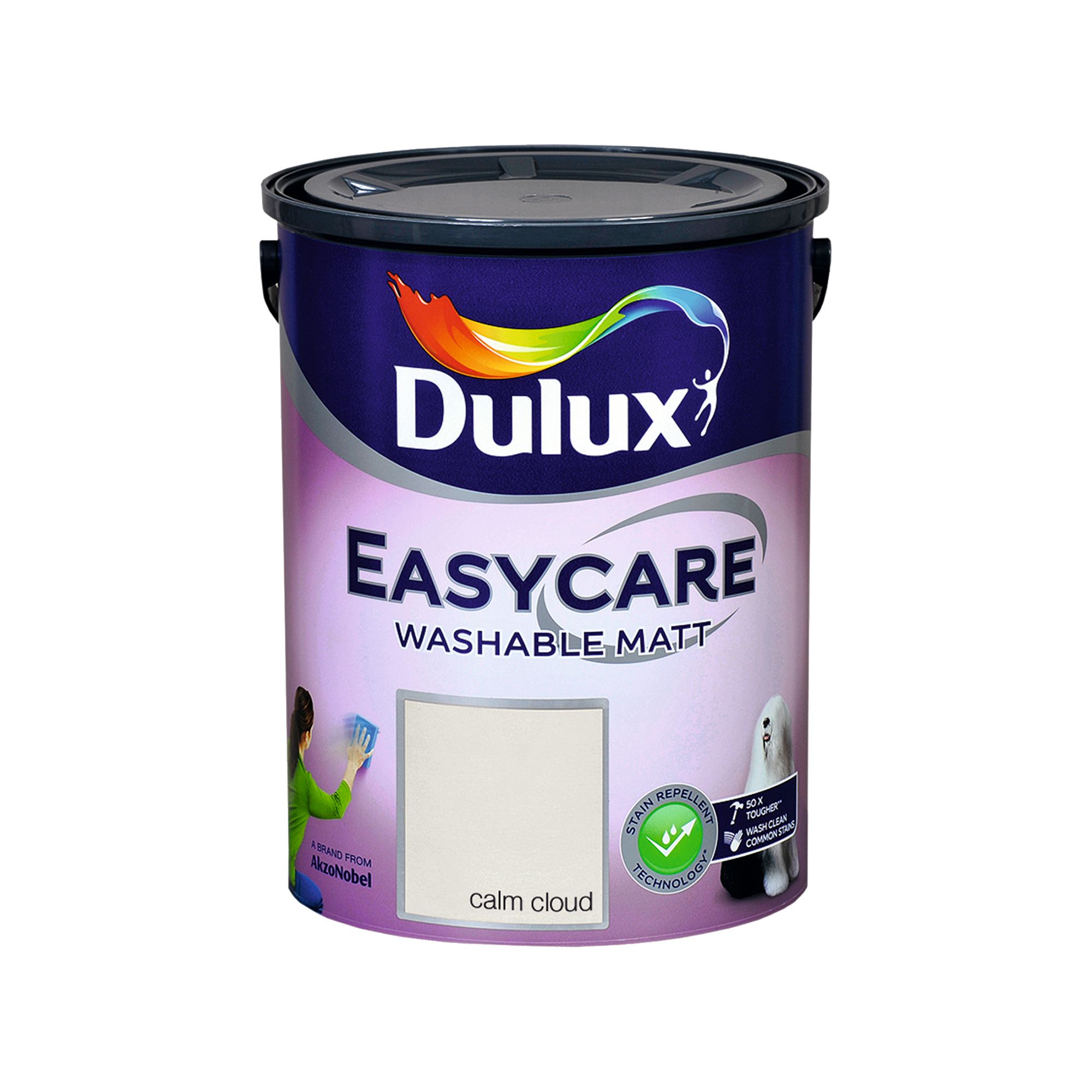 Dulux Easycare Calm cloud Flat matt Wall & ceiling Emulsion paint, 5L