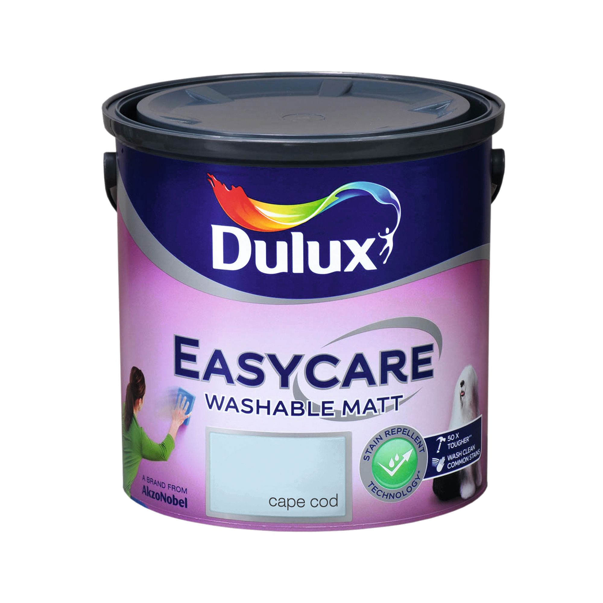 Dulux Easycare Cape cod Flat matt Wall & ceiling Emulsion paint, 2.5L