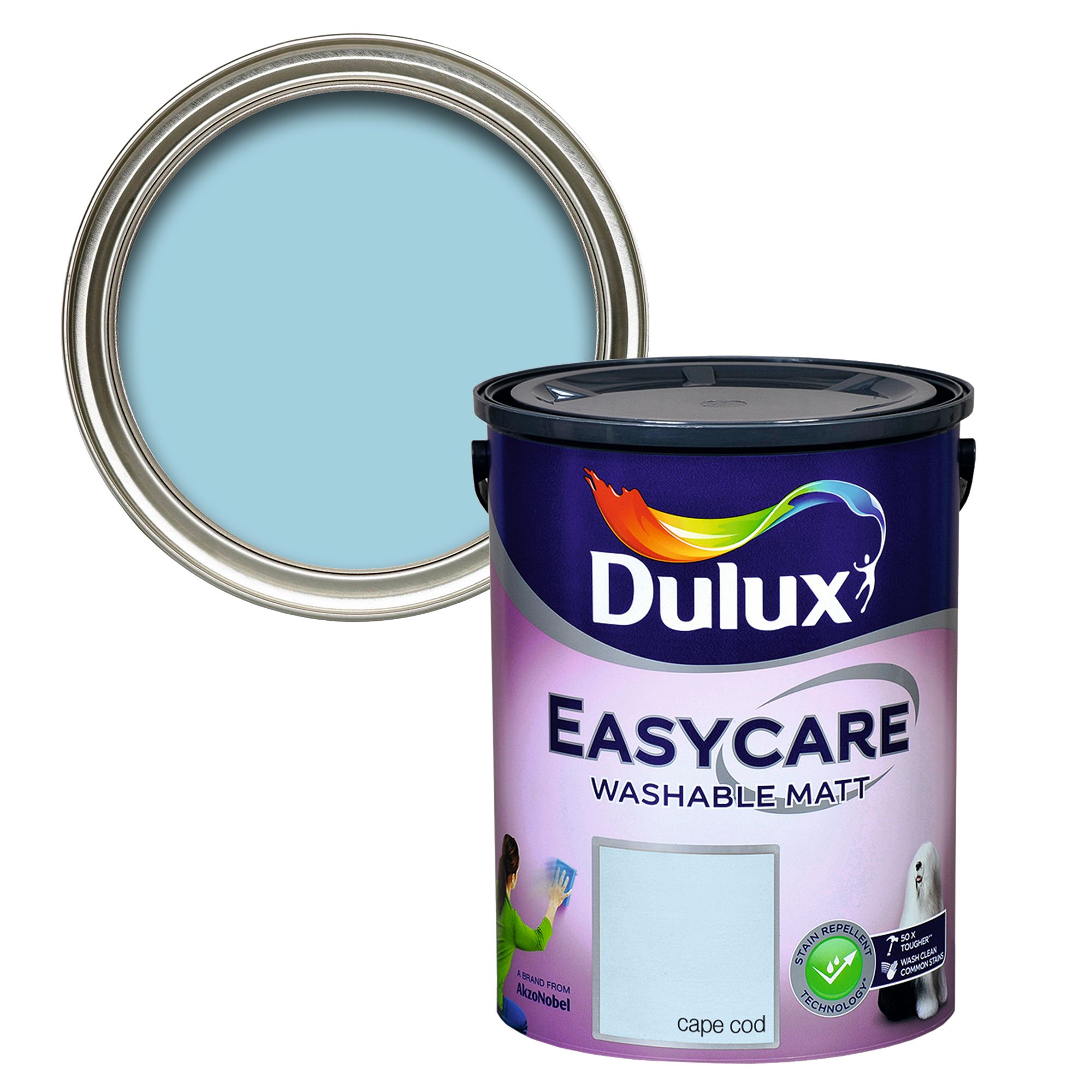 Dulux Easycare Cape cod Flat matt Wall & ceiling Emulsion paint, 5L