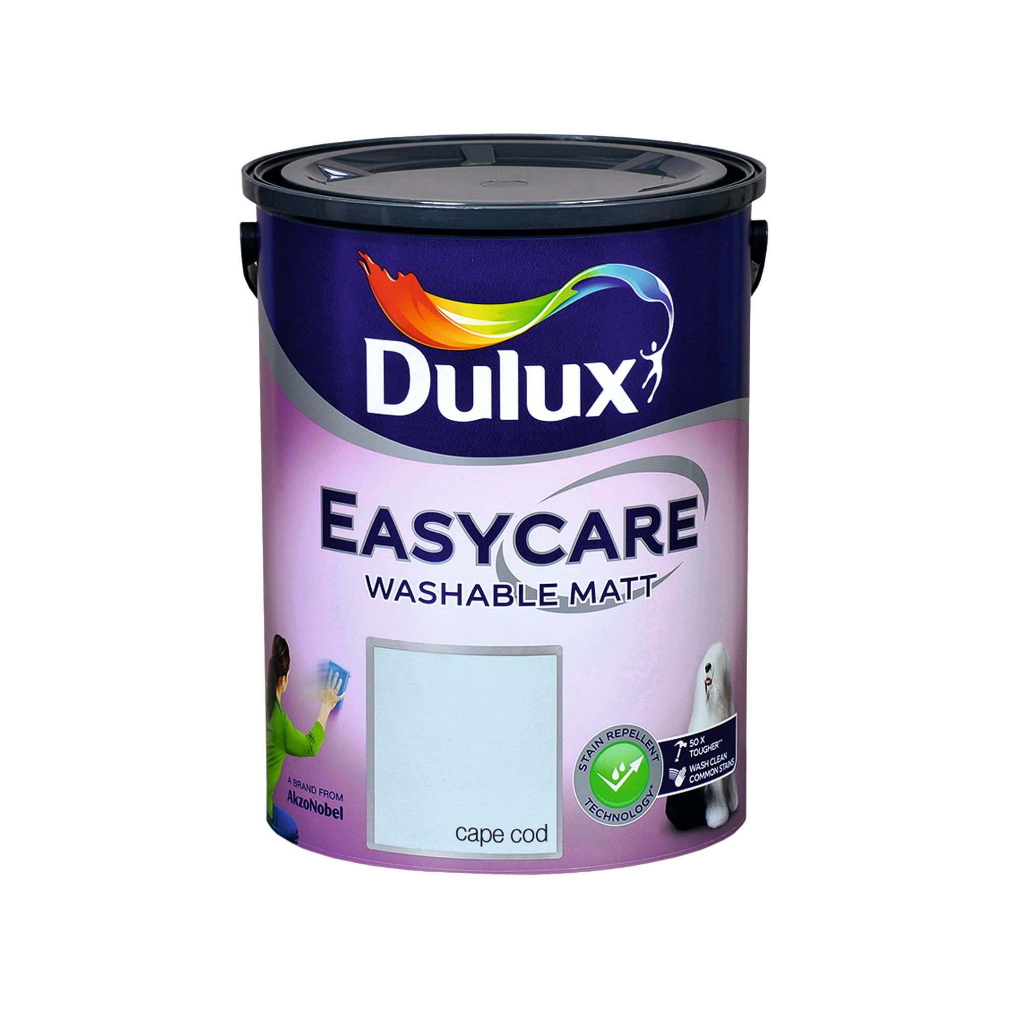 Dulux Easycare Cape cod Flat matt Wall & ceiling Emulsion paint, 5L