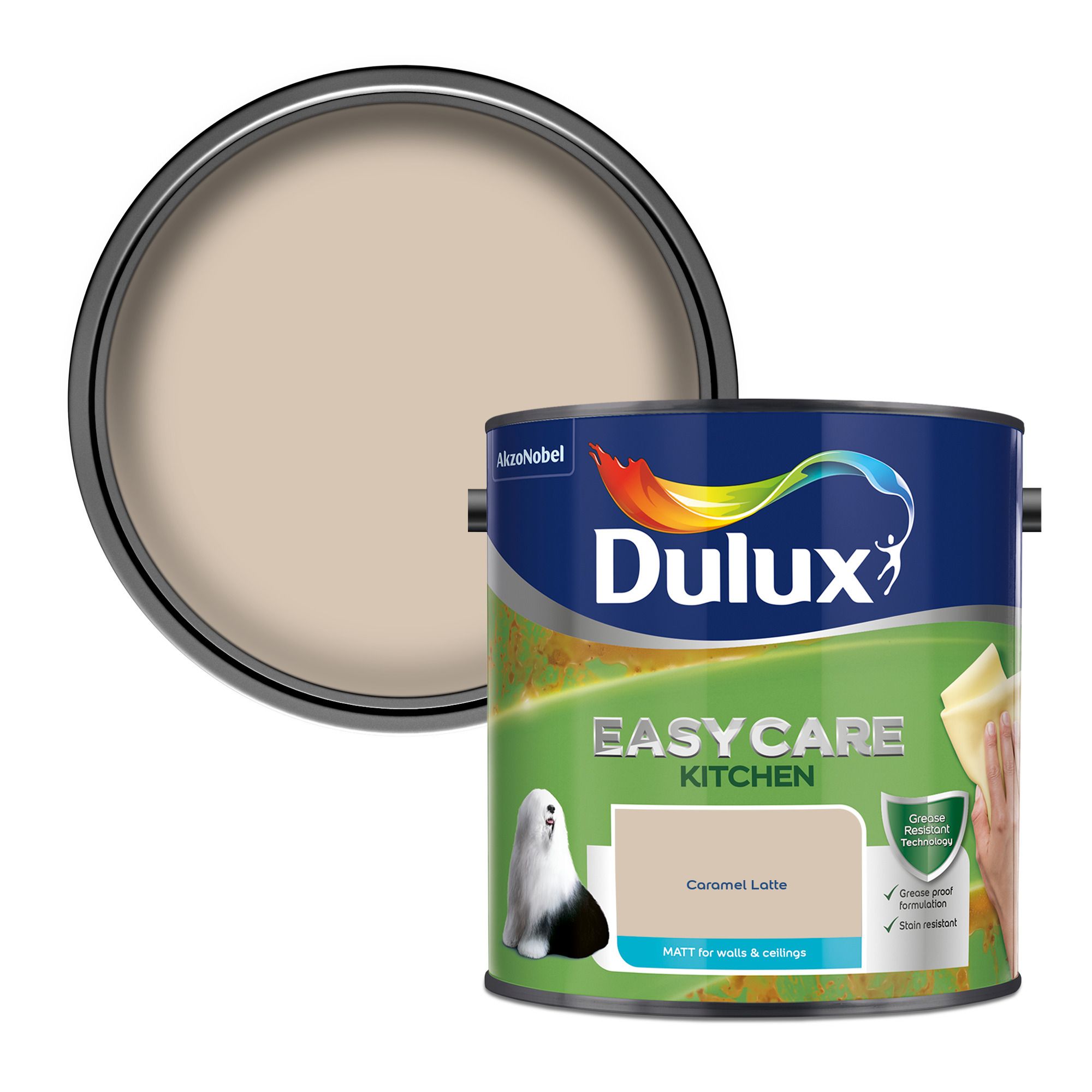 Dulux Easycare Caramel latte Matt Wall & ceiling Emulsion paint, 2.5L
