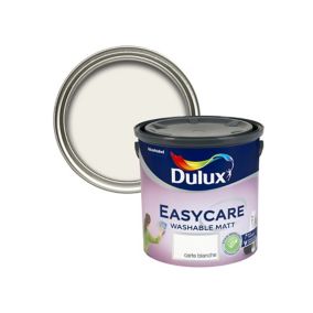 Dulux Easycare Carte blanche Flat matt Emulsion paint, 2.5L