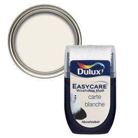 Dulux Easycare Carte blanche Flat matt Emulsion paint, 30ml