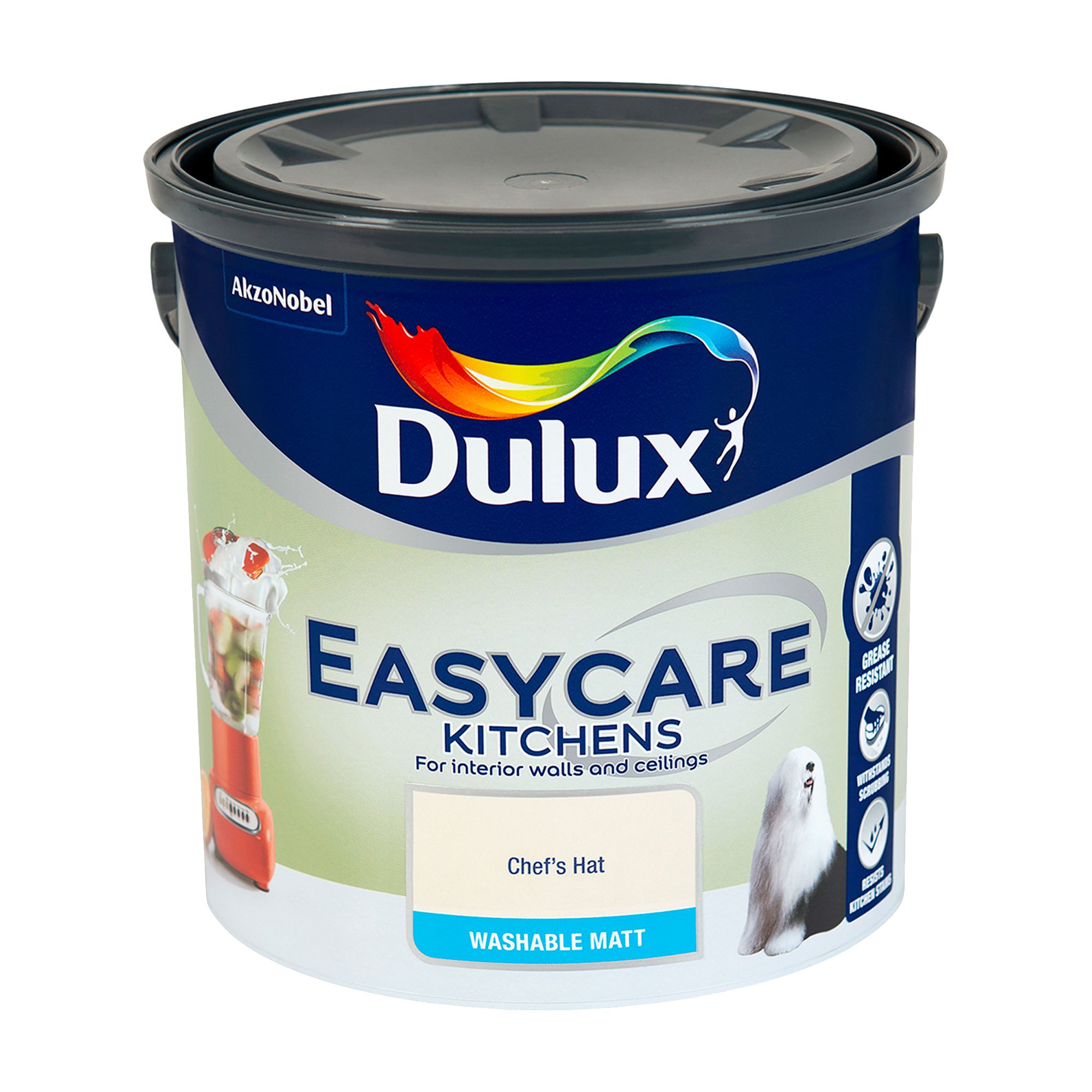 Dulux Easycare Chef's hat Flat matt Emulsion paint, 2.5L