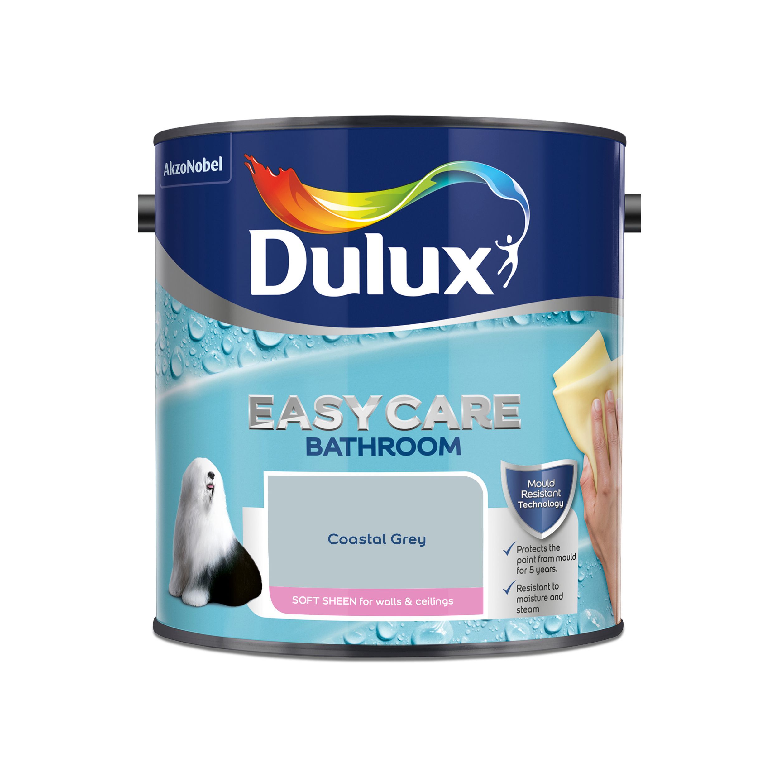 Dulux Easycare Coastal grey Soft sheen Emulsion paint, 2.5L