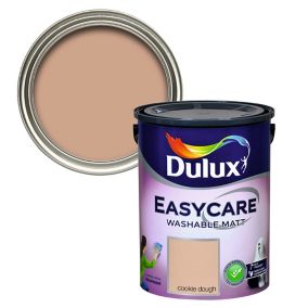 Dulux Easycare Cookie dough Flat matt Emulsion paint, 5L