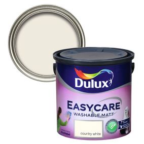 Dulux Easycare Country white Flat matt Emulsion paint, 2.5L