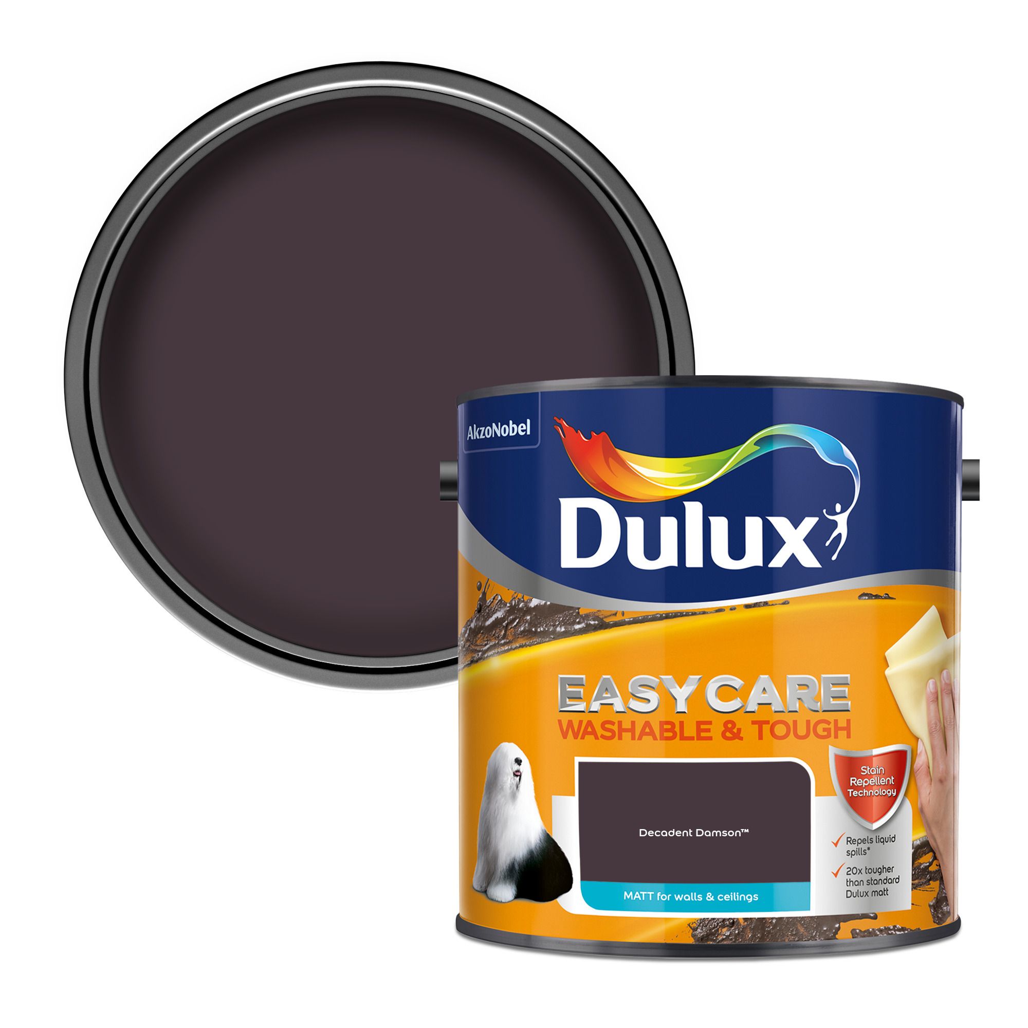 Dulux Easycare Decadent Damson Matt Wall paint, 2.5L