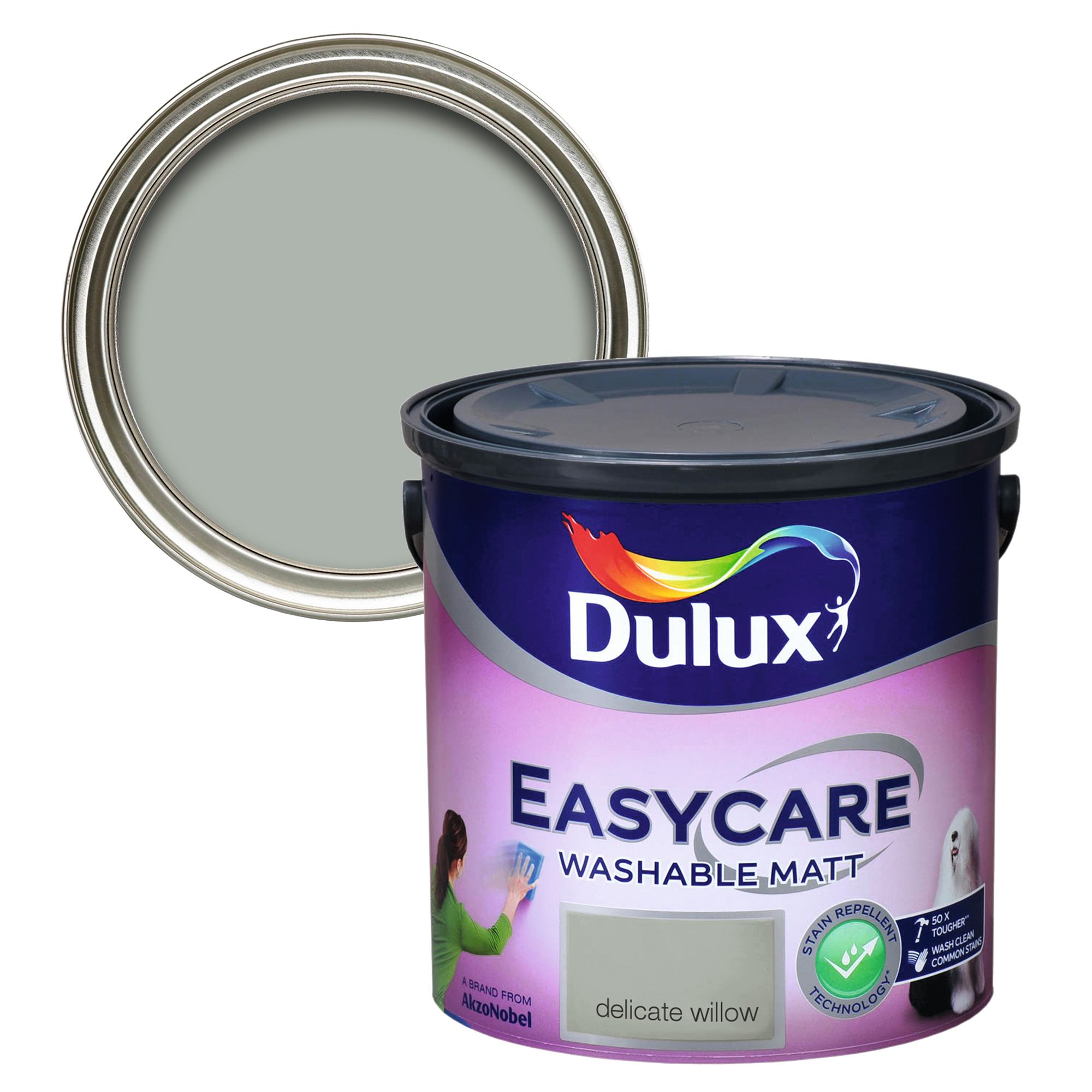 Dulux Easycare Delicate willow Flat matt Wall & ceiling Emulsion paint, 2.5L