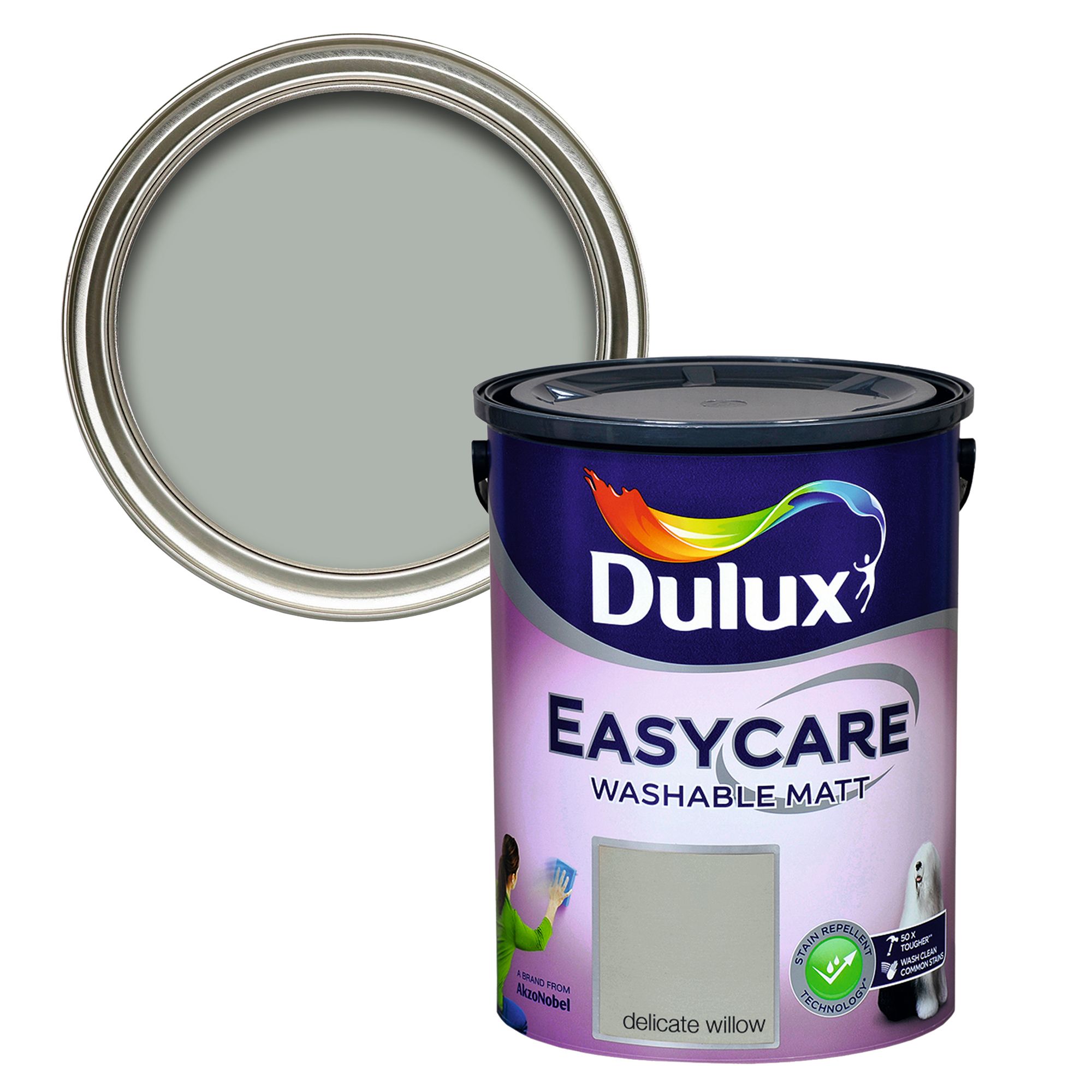 Dulux Easycare Delicate willow Flat matt Wall & ceiling Emulsion paint, 5L