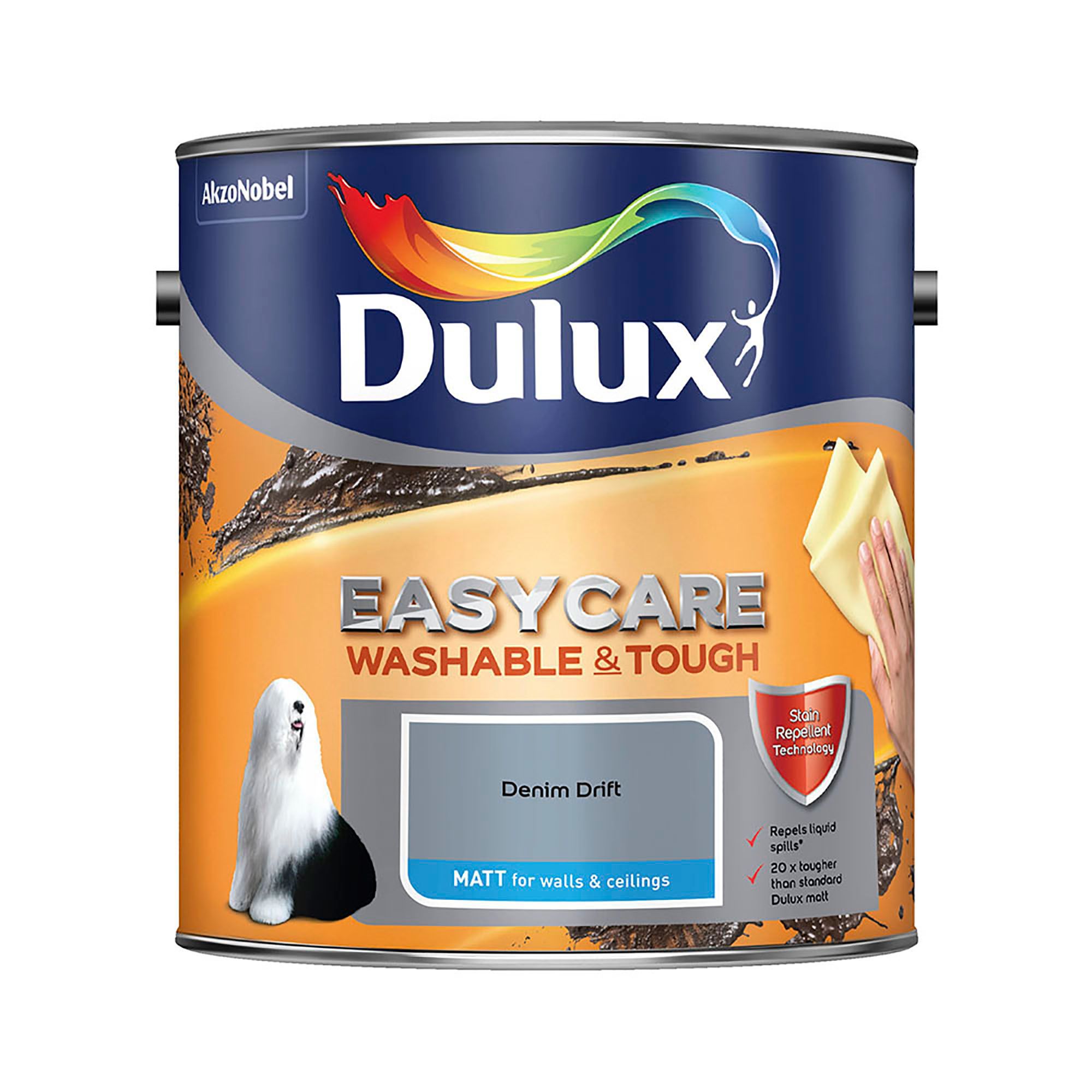 Dulux Easycare Denim drift Matt Emulsion paint, 2.5L