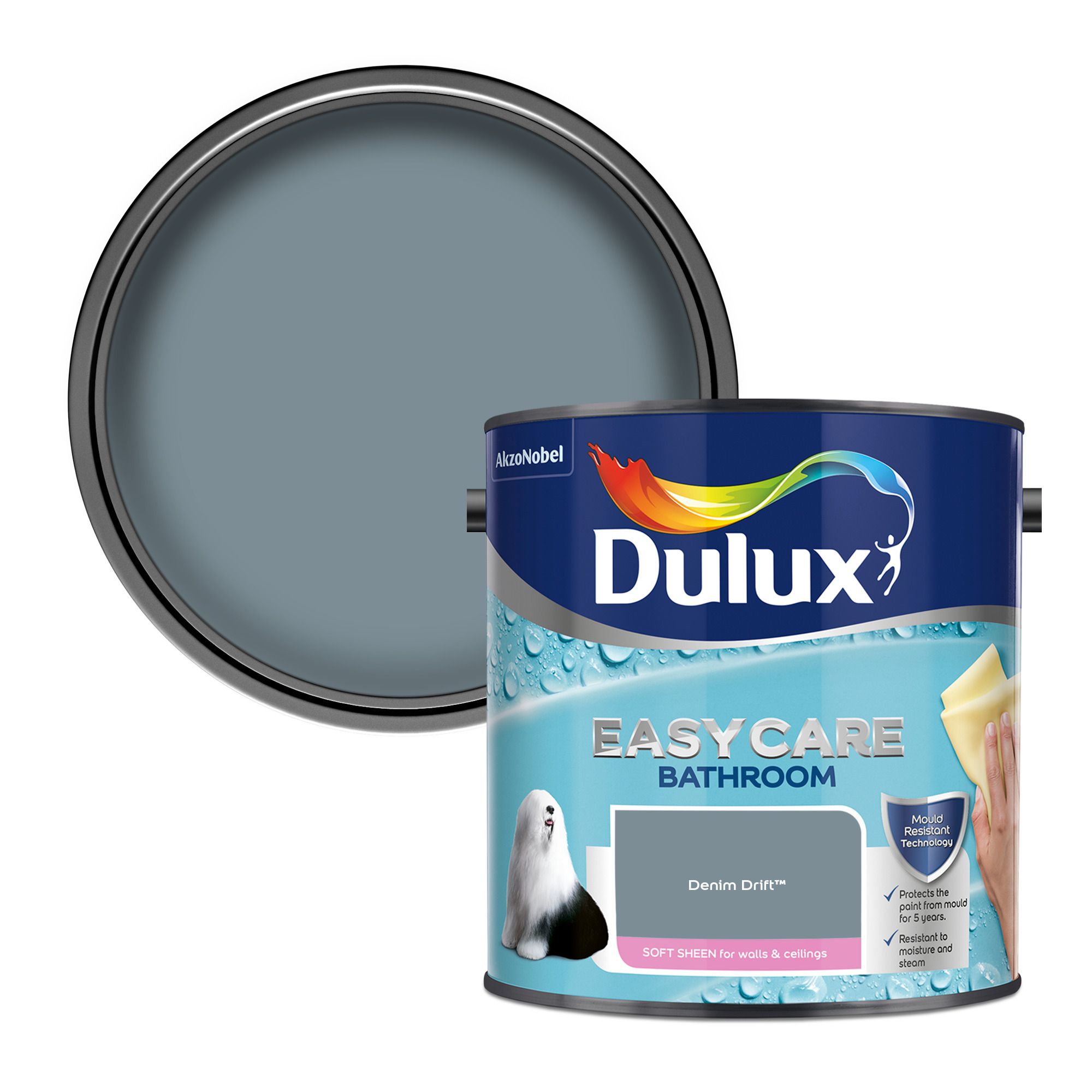 Dulux Easycare Denim drift Soft sheen Emulsion paint, 2.5L