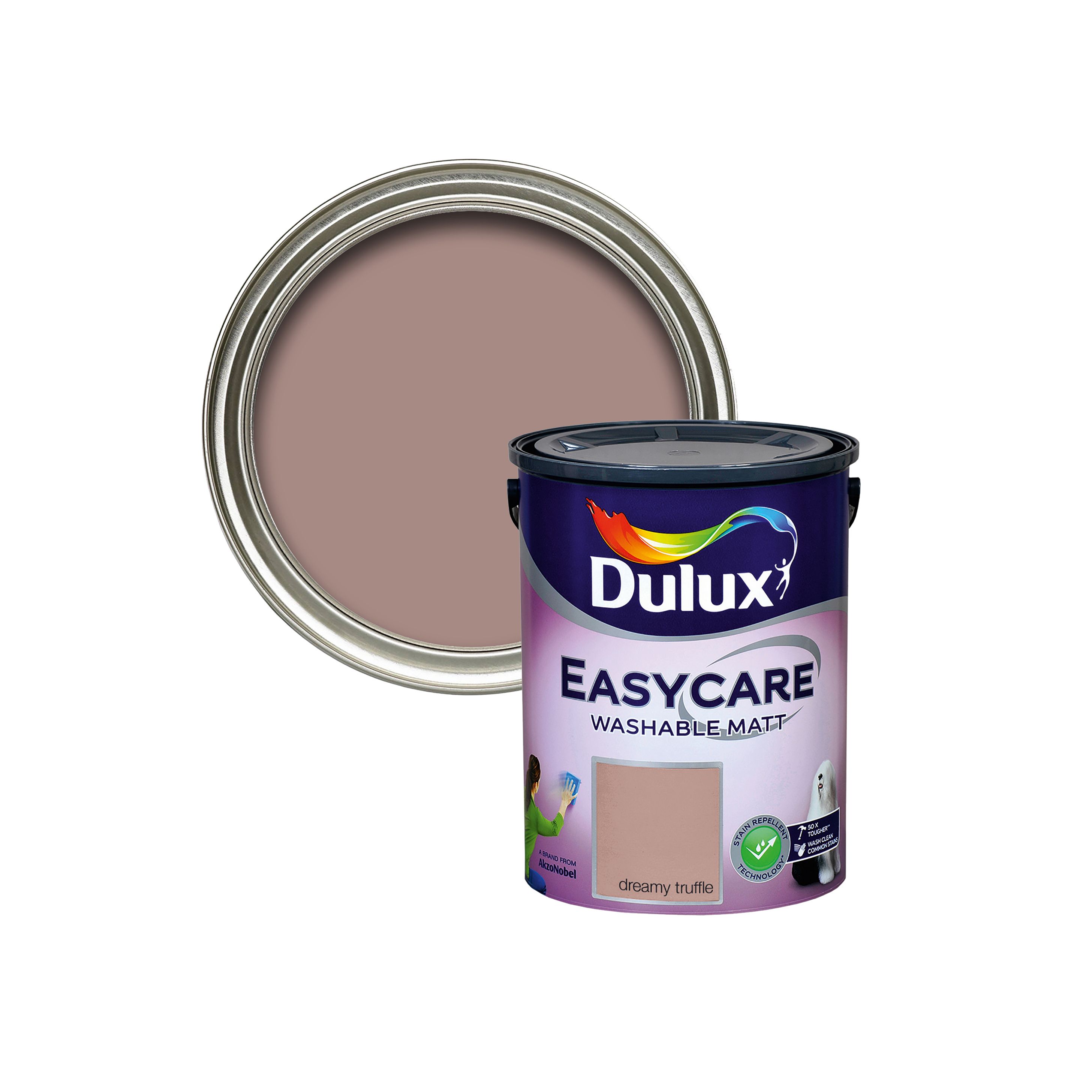 Dulux Easycare Dreamy truffle Flat matt Wall & ceiling Emulsion paint, 5L