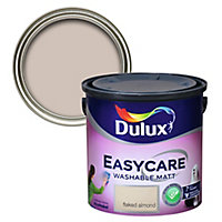 Dulux Easycare Flaked almond Flat matt Emulsion paint, 2.5L