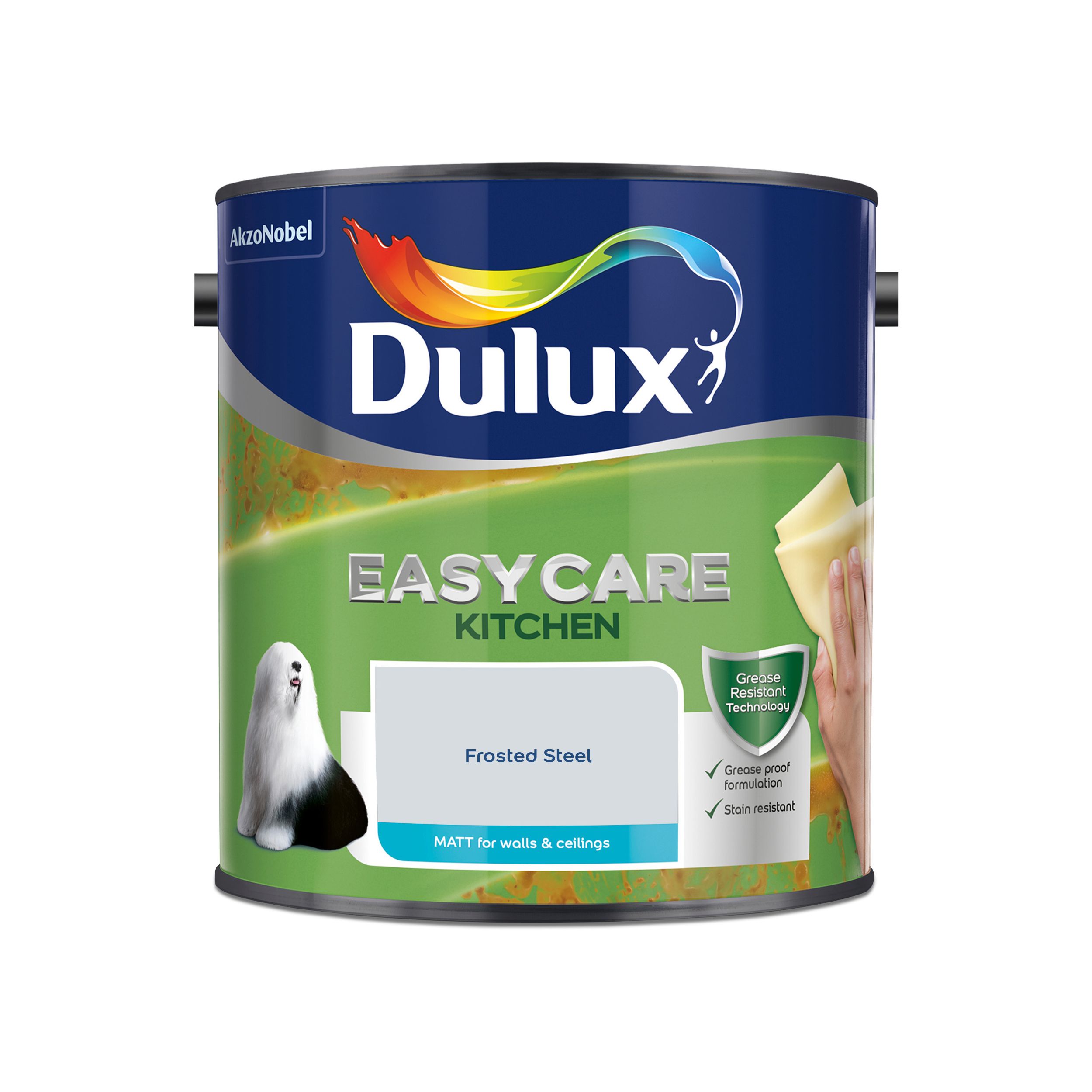 Dulux Easycare Frosted steel Matt Wall & ceiling Emulsion paint, 2.5L