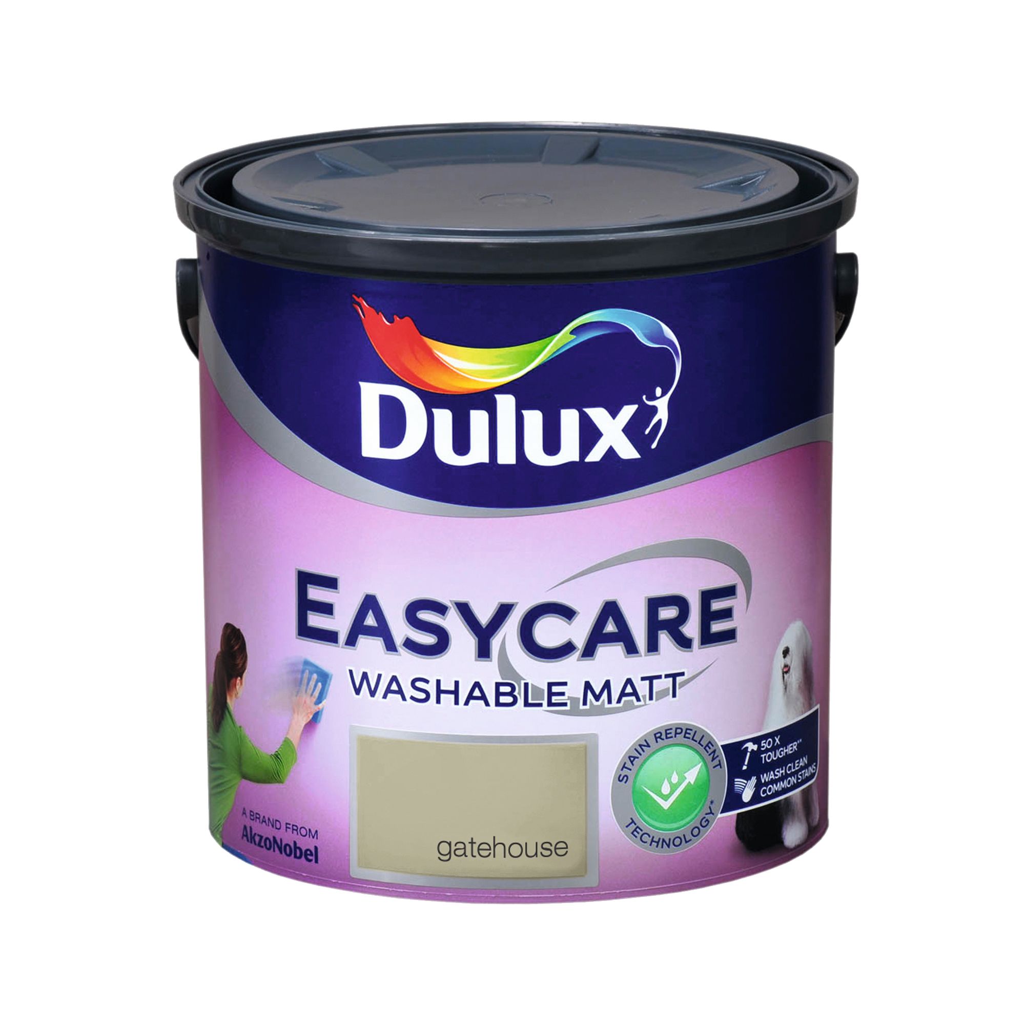 Dulux Easycare Gatehouse Flat matt Wall & ceiling Emulsion paint, 2.5L