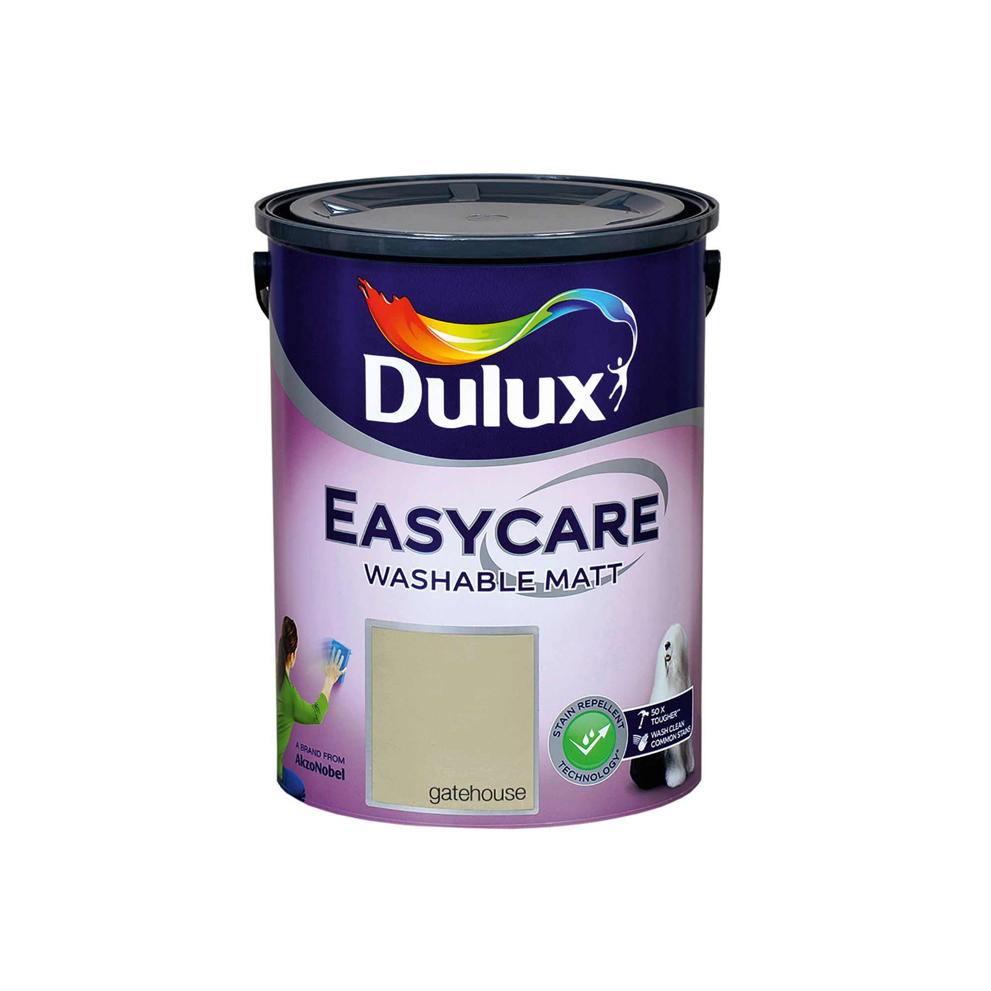 Dulux Easycare Gatehouse Flat matt Wall & ceiling Emulsion paint, 5L