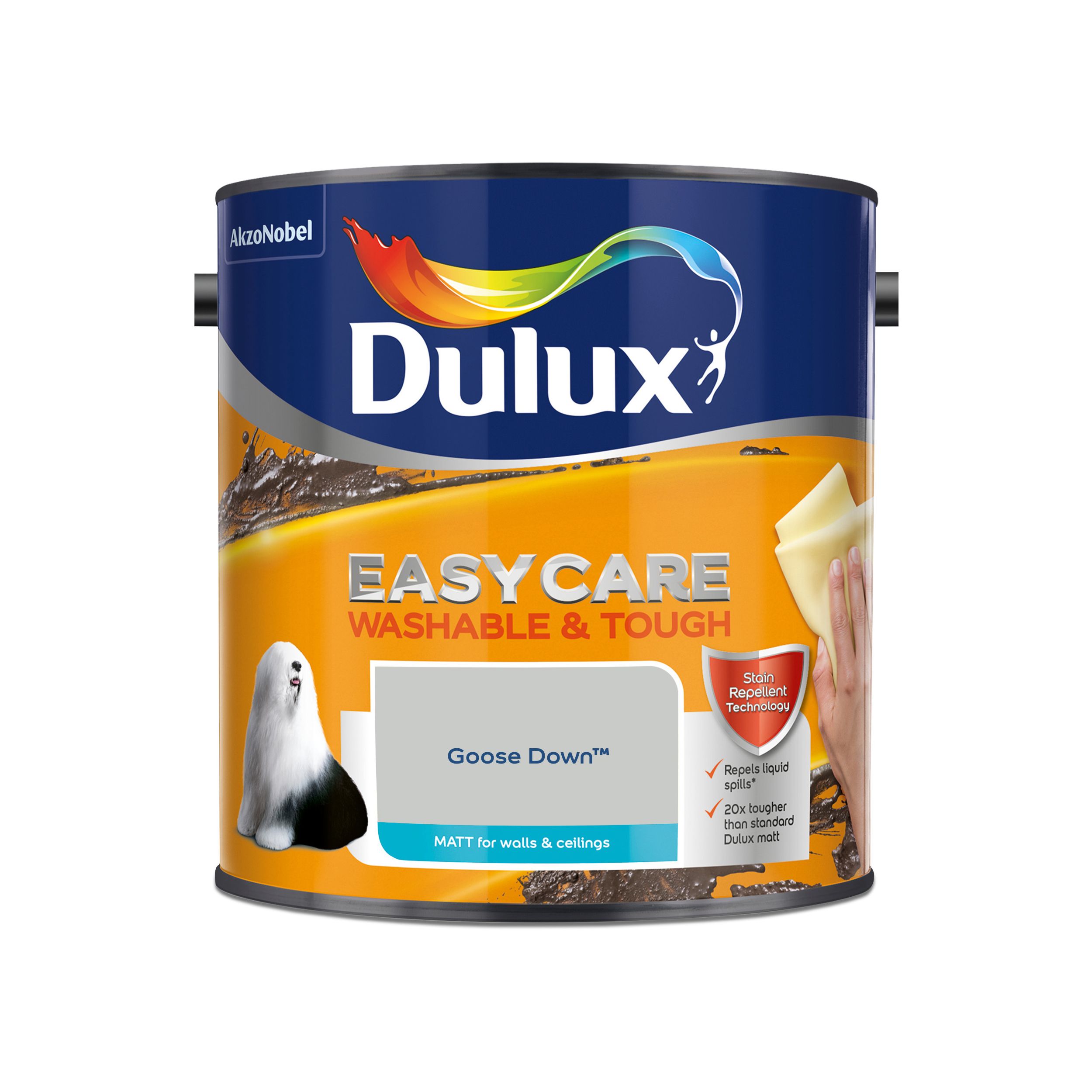 Dulux Easycare Goose down Matt Emulsion paint, 2.5L