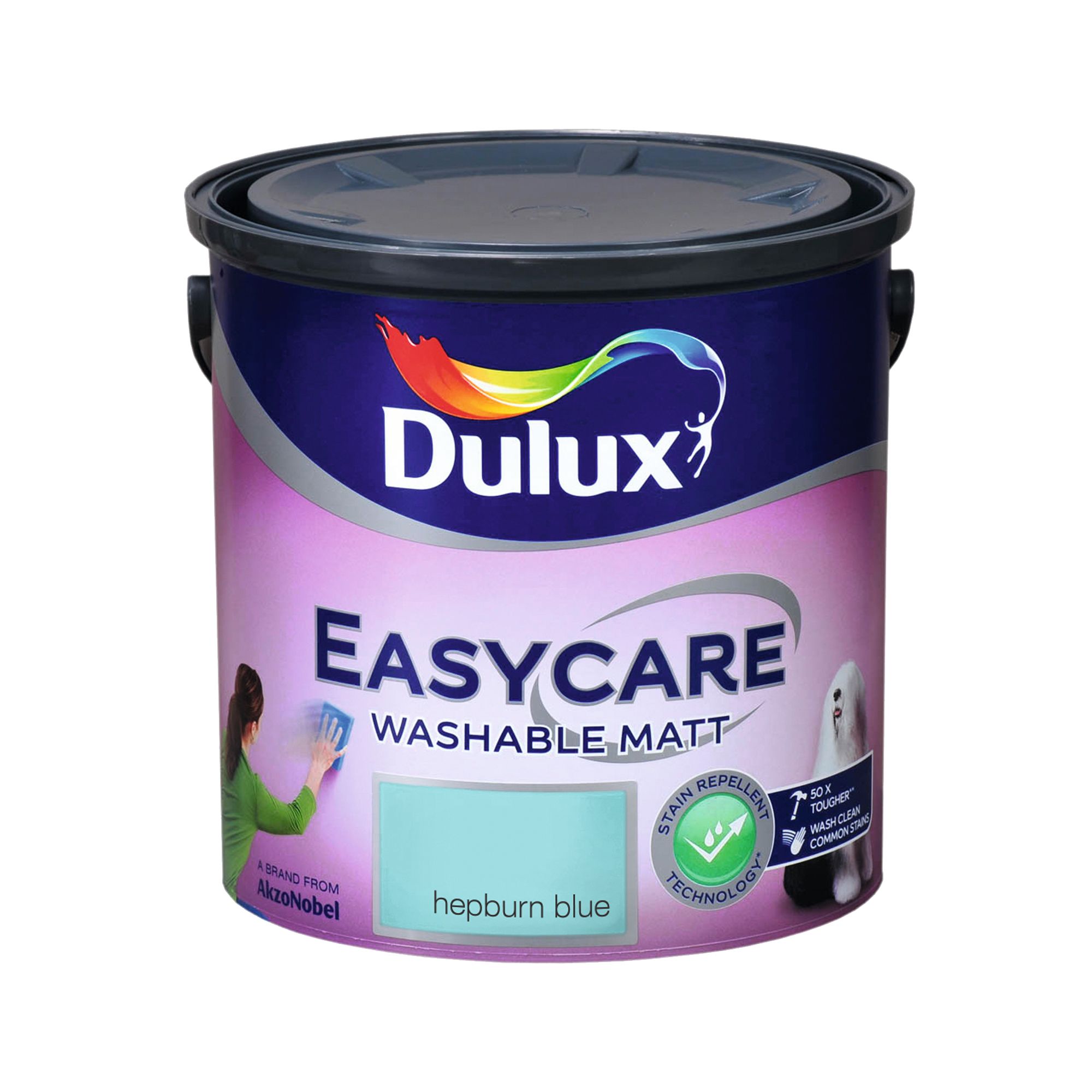Dulux Easycare Hepburn blue Flat matt Wall & ceiling Emulsion paint, 2.5L