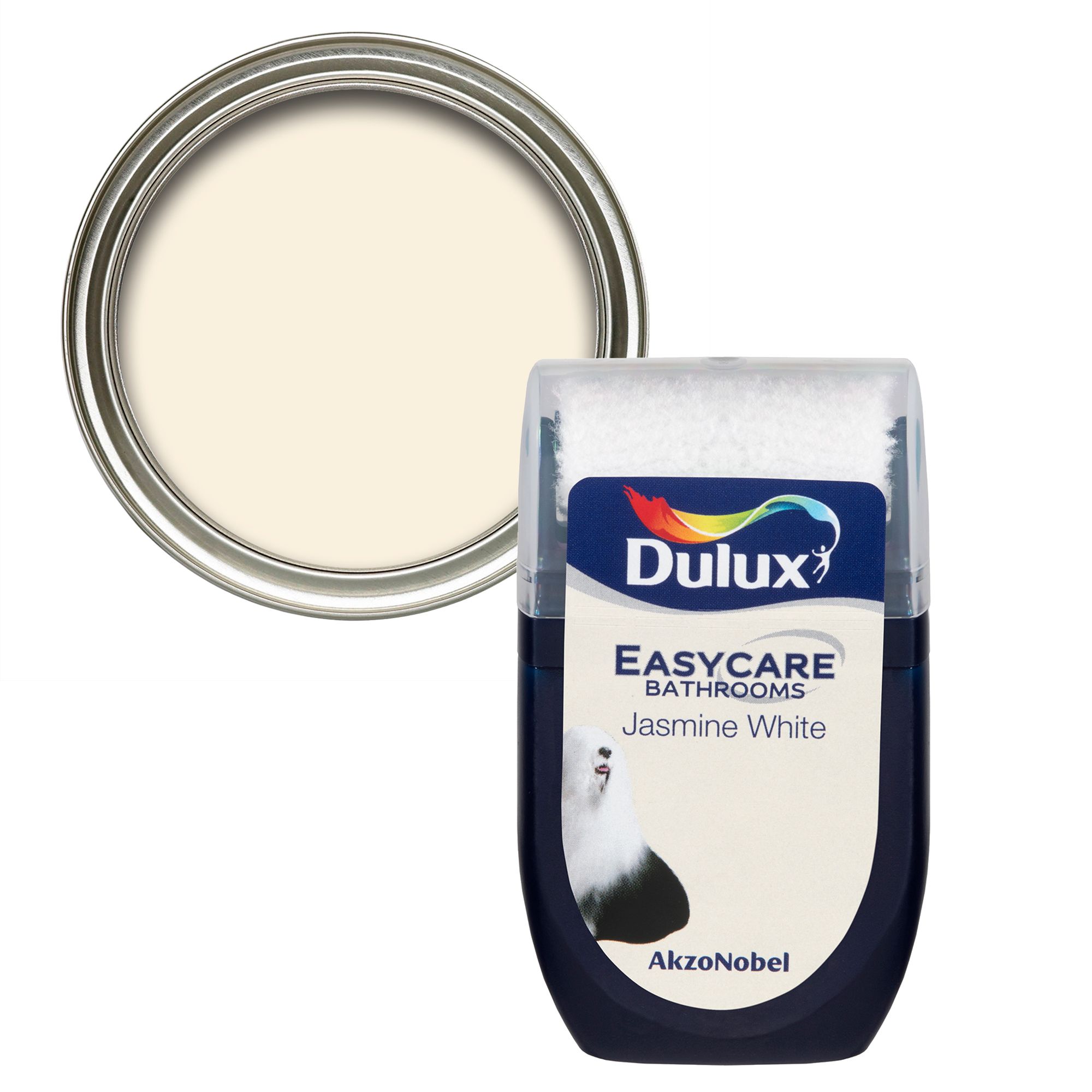 Dulux Easycare Jasmine white Soft sheen Emulsion paint, 30ml DIY at B&Q