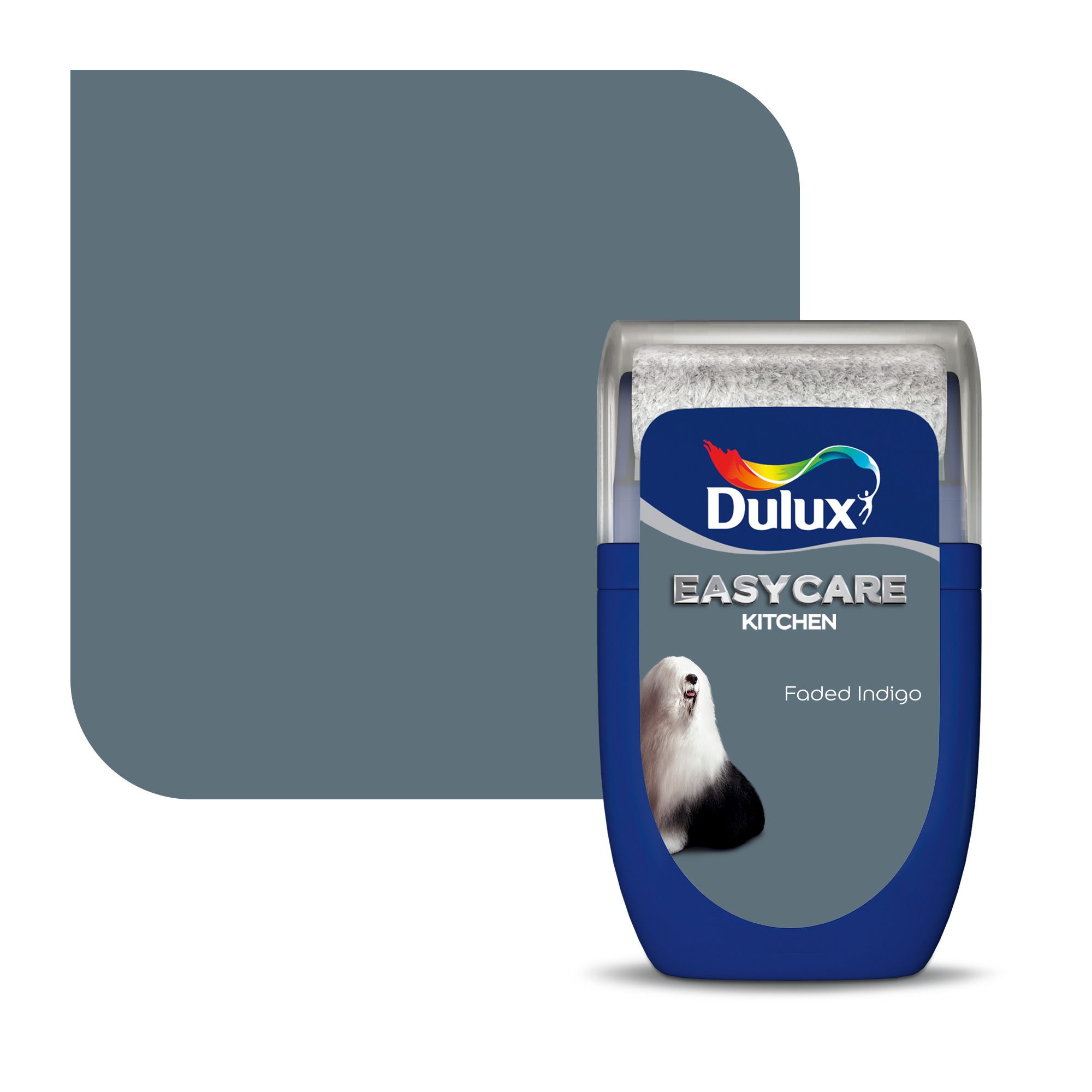 Dulux Easycare Kitchen Faded Indigo Matt Wall paint, 30ml DIY at B&Q
