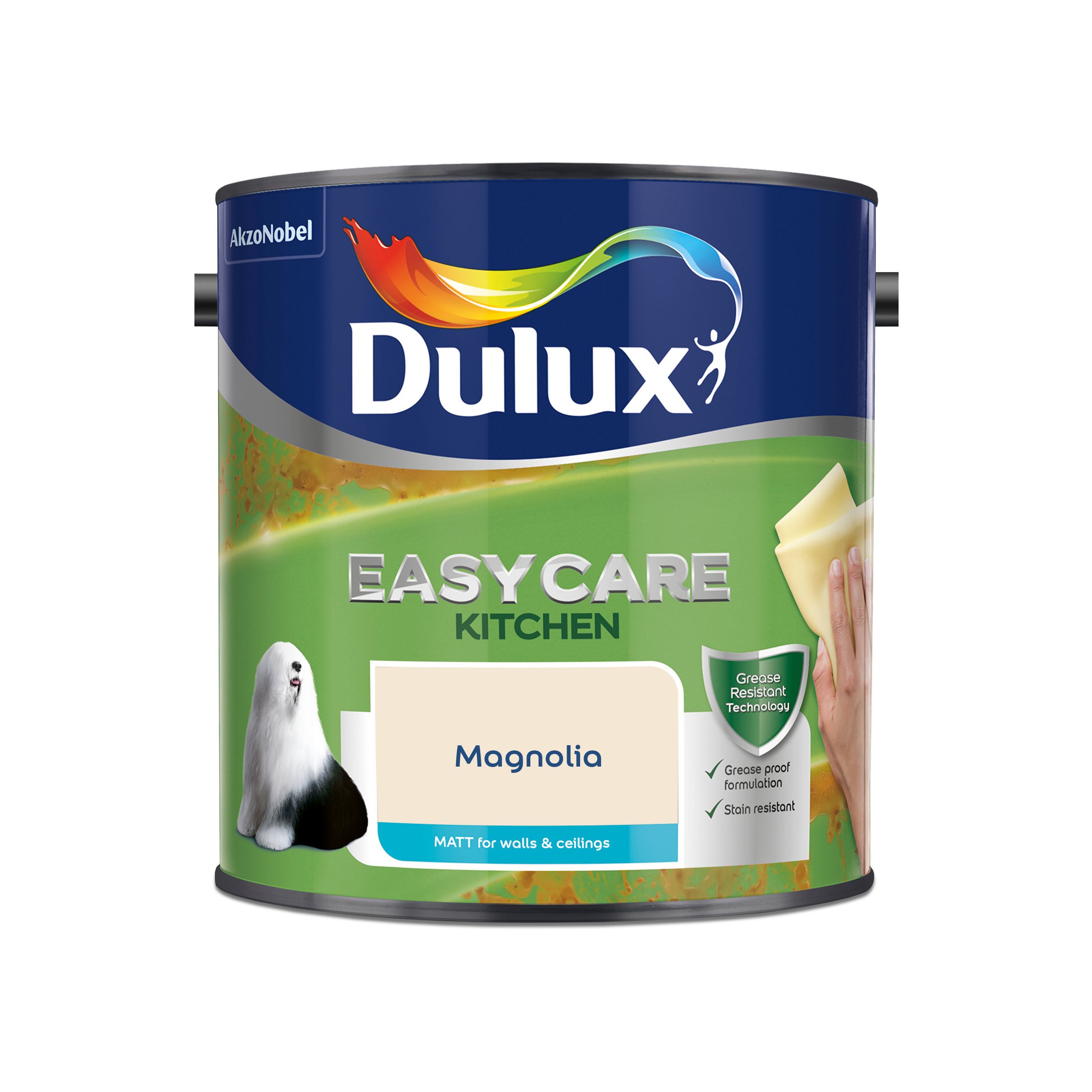 Dulux Easycare Kitchen Magnolia Matt Emulsion paint, 2.5L
