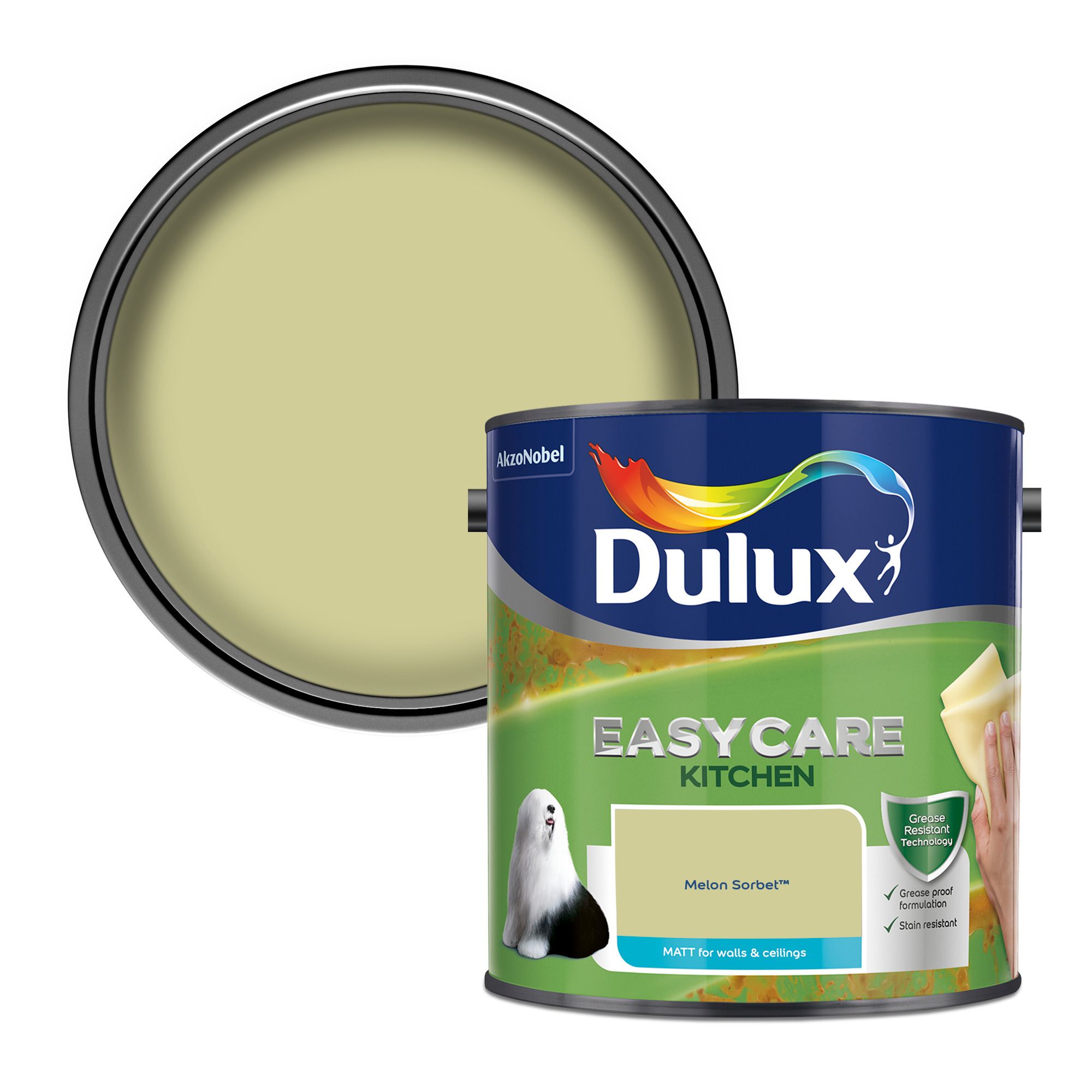 Dulux Easycare Kitchen Melon Sorbet Matt Emulsion paint, 2.5L DIY at B&Q