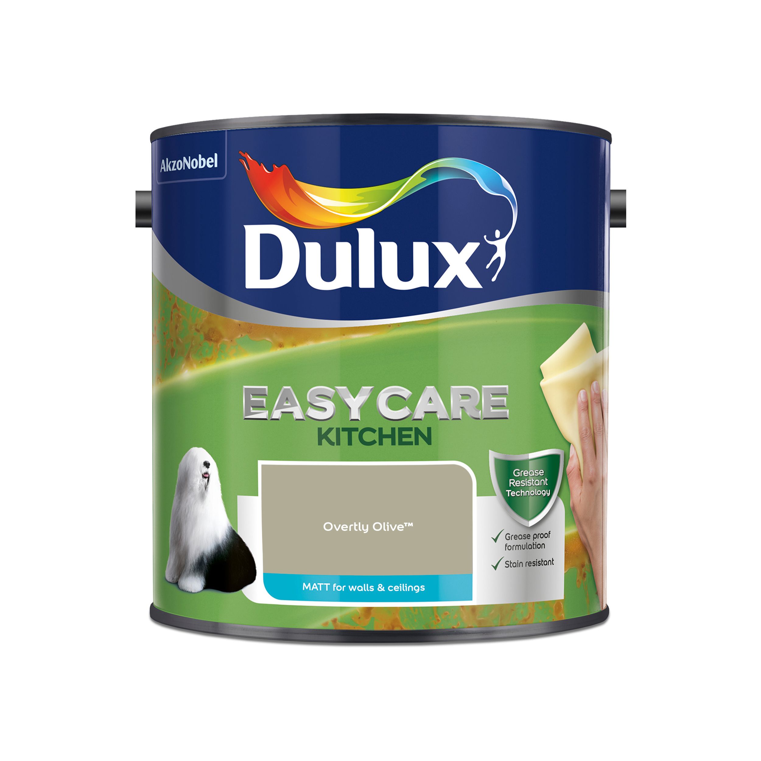 Dulux Easycare Kitchen Overtly Olive Matt Emulsion Paint, 2.5L | DIY At B&Q