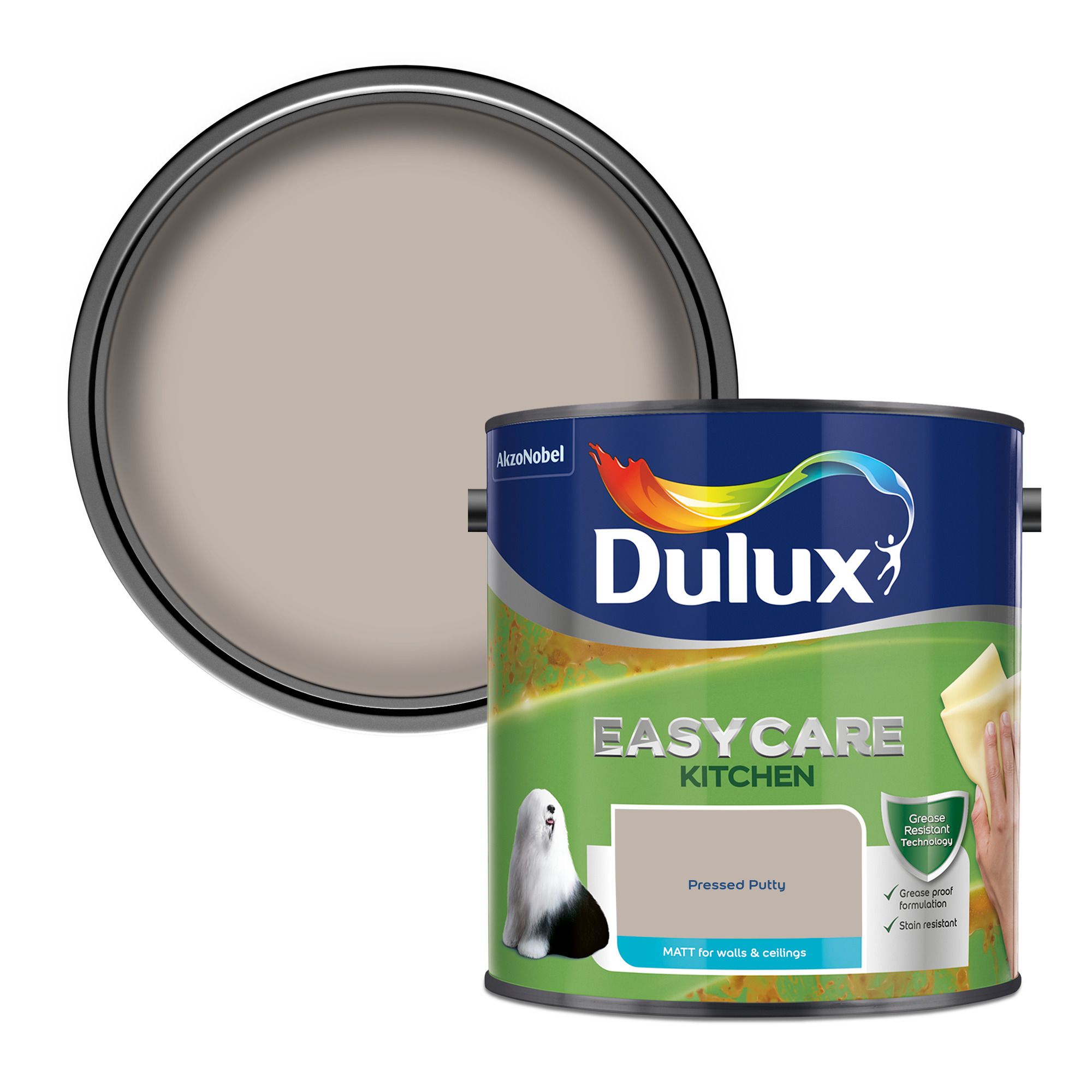 Dulux Easycare Kitchen Pressed Putty Matt Wall paint 2.5L
