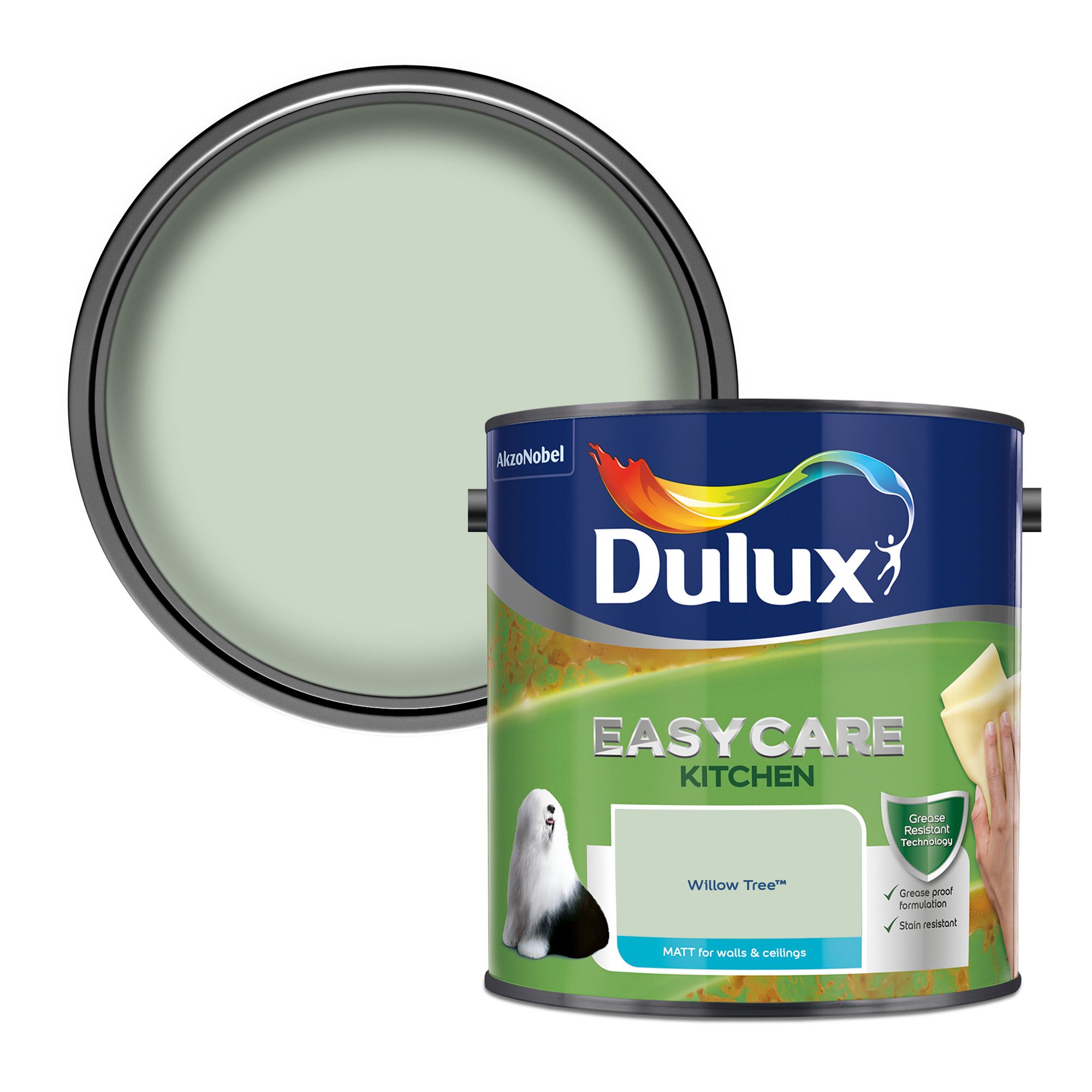 Dulux Easycare Kitchen Willow tree Matt Emulsion paint, 2.5L