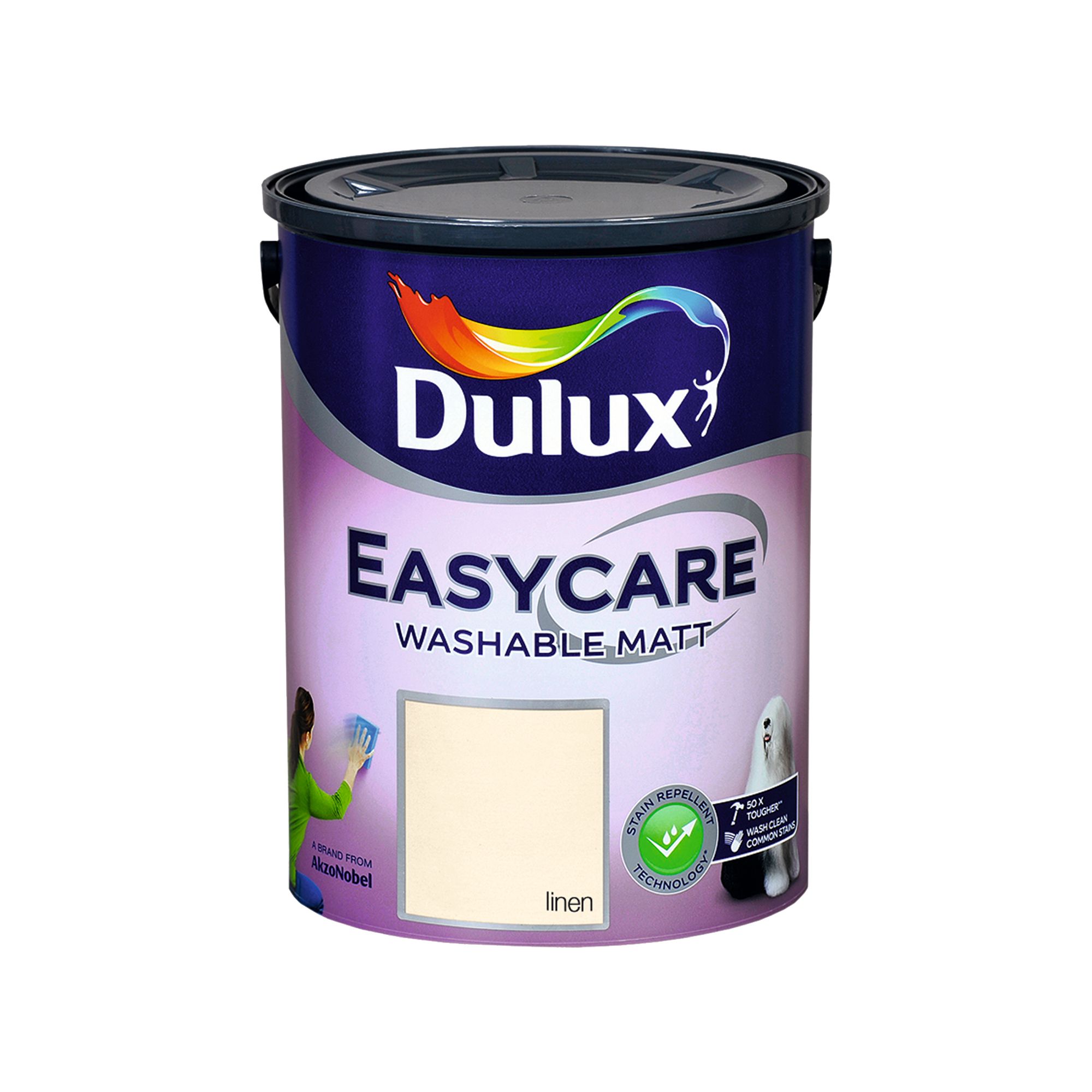 Dulux Easycare Linen Flat matt Wall & ceiling Emulsion paint, 5L