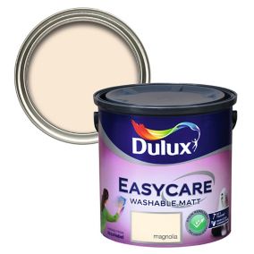 Dulux Easycare Magnolia Flat matt Emulsion paint, 2.5L