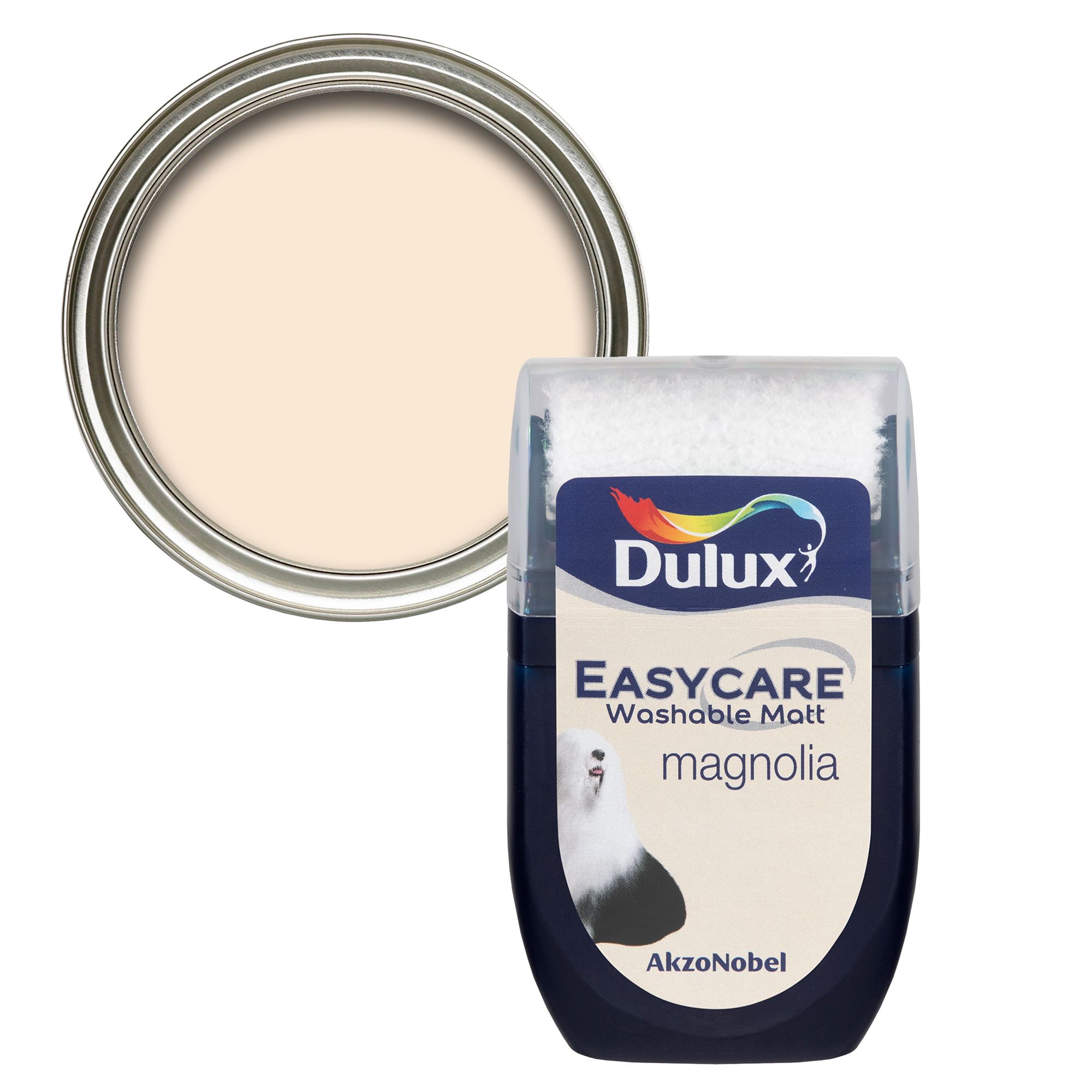Dulux Easycare Magnolia Flat matt Wall & ceiling Emulsion paint, 30ml Tester pot