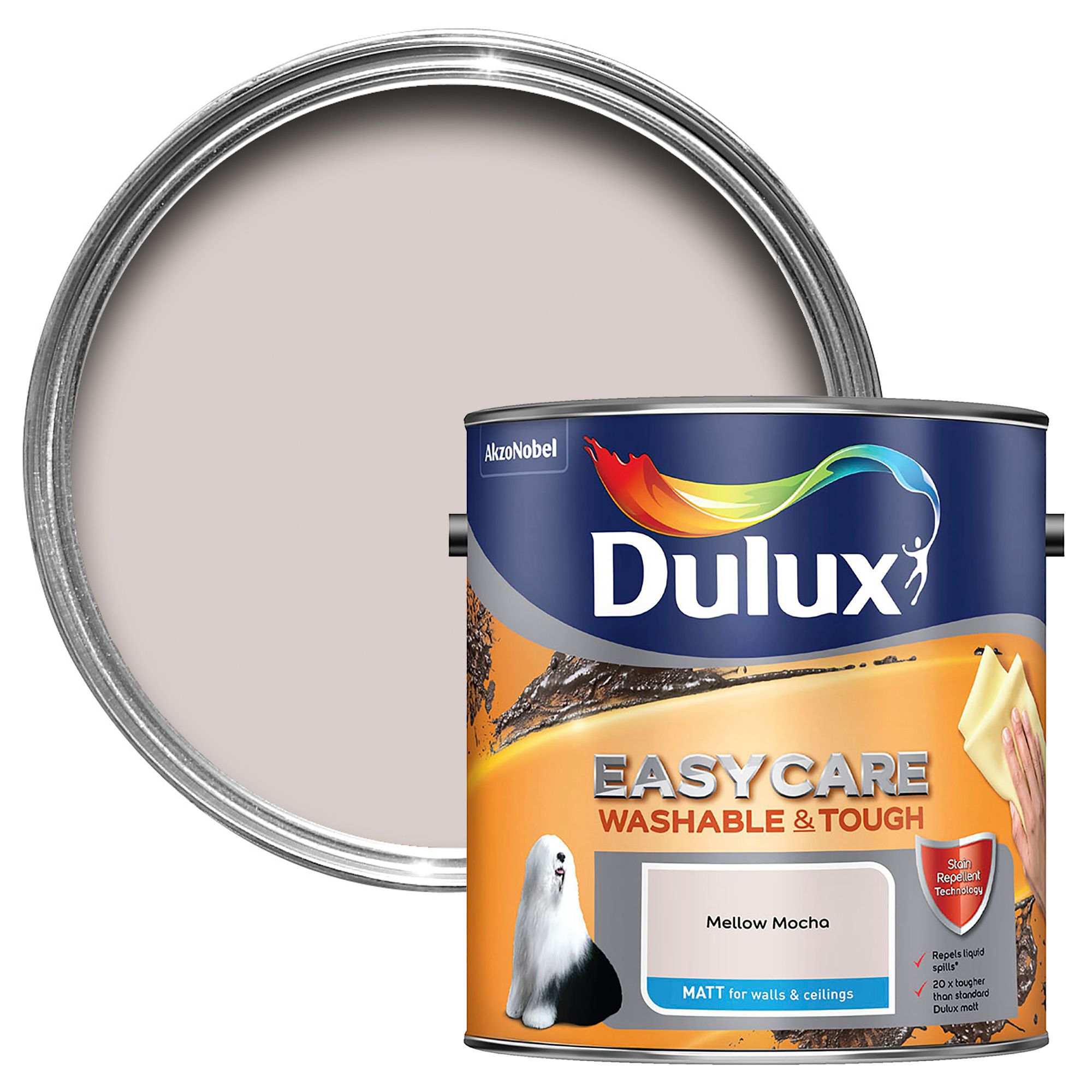 Dulux Easycare Mellow mocha Matt Emulsion paint, 2.5L