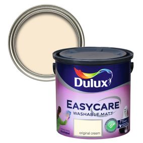 Dulux Easycare Original cream Flat matt Emulsion paint, 2.5L