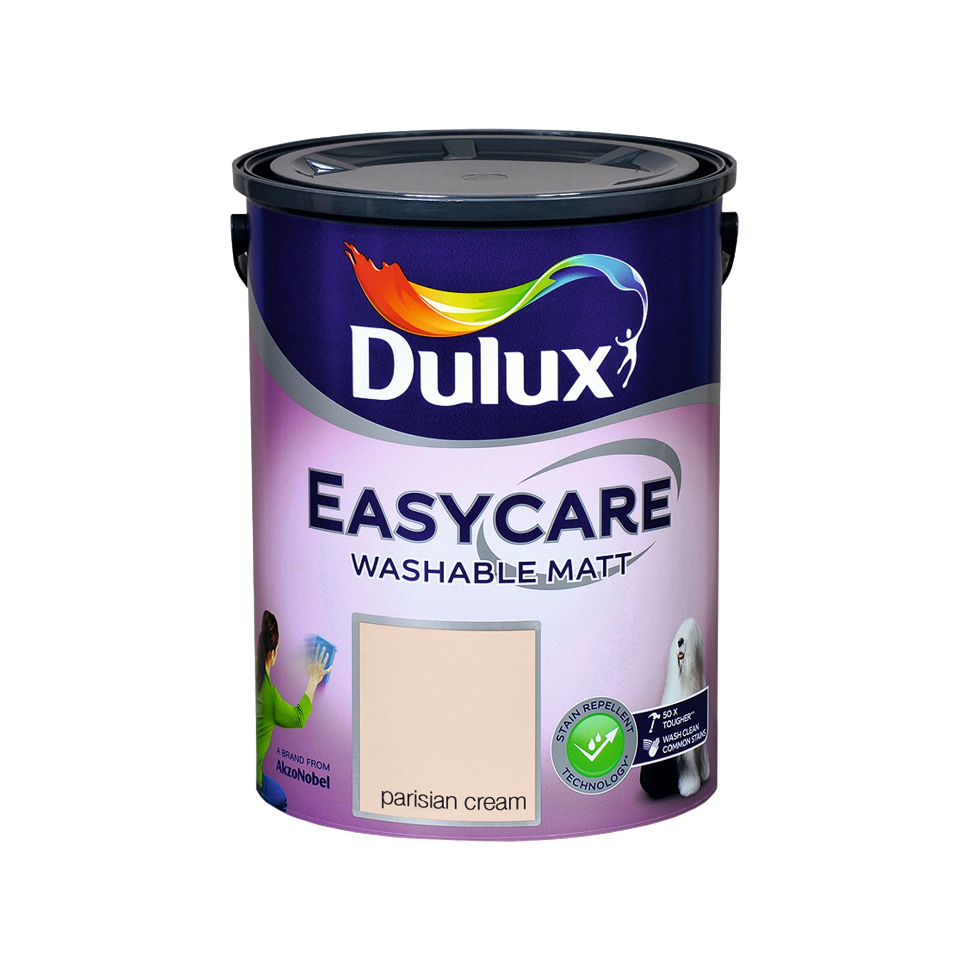 Dulux Easycare Parisian cream Flat matt Wall & ceiling Emulsion paint, 5L