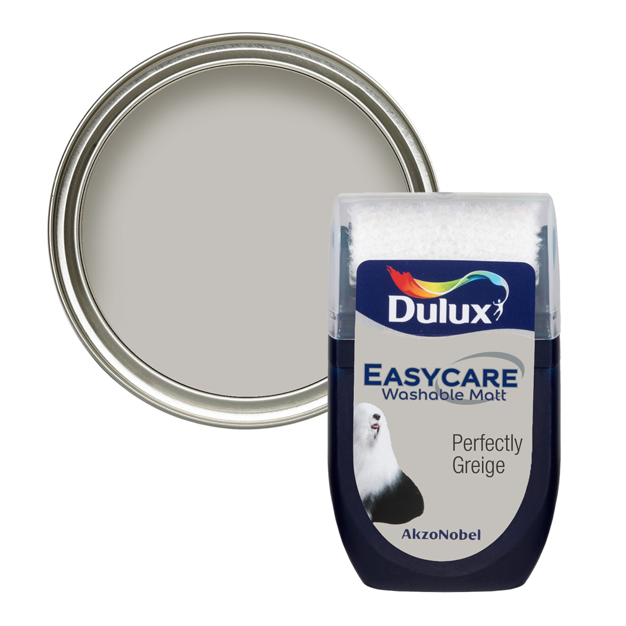 Dulux Easycare Perfectly Greige Matt Wall & ceiling Emulsion paint, 30ml Sample