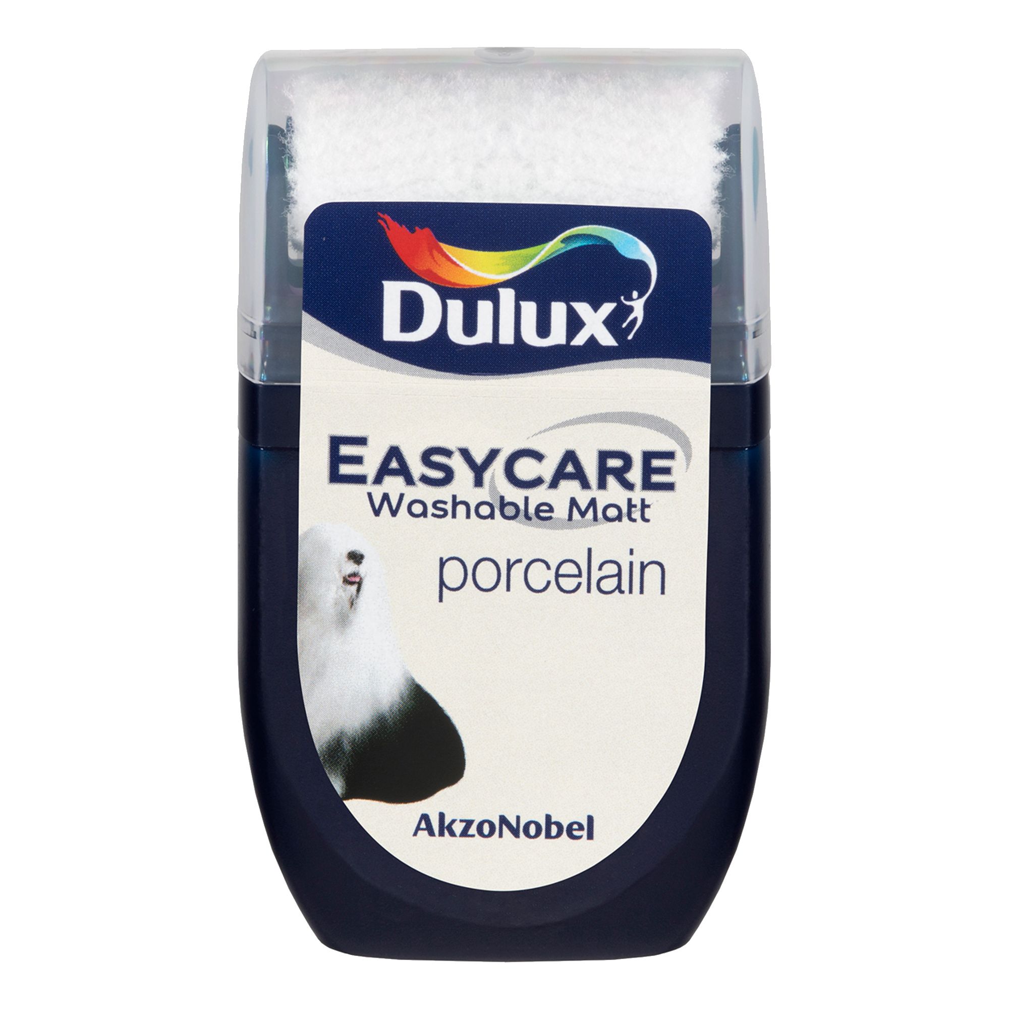 Dulux Easycare Porcelain Flat matt Wall & ceiling Emulsion paint, 30ml Tester pot