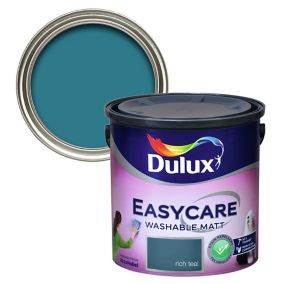Dulux Easycare Rich teal Flat matt Emulsion paint, 2.5L