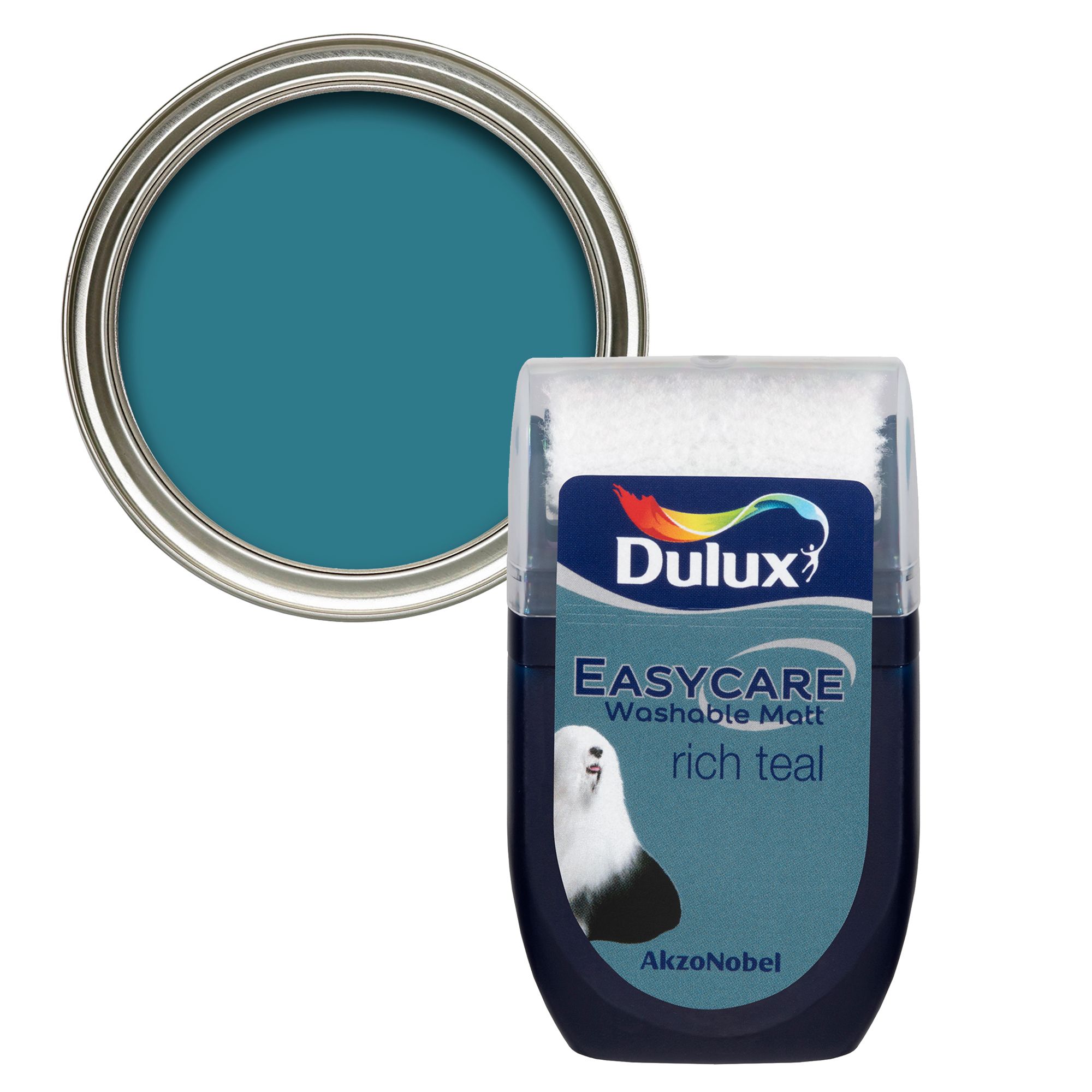 Dulux Easycare Rich teal Flat matt Wall & ceiling Emulsion paint, 30ml Tester pot