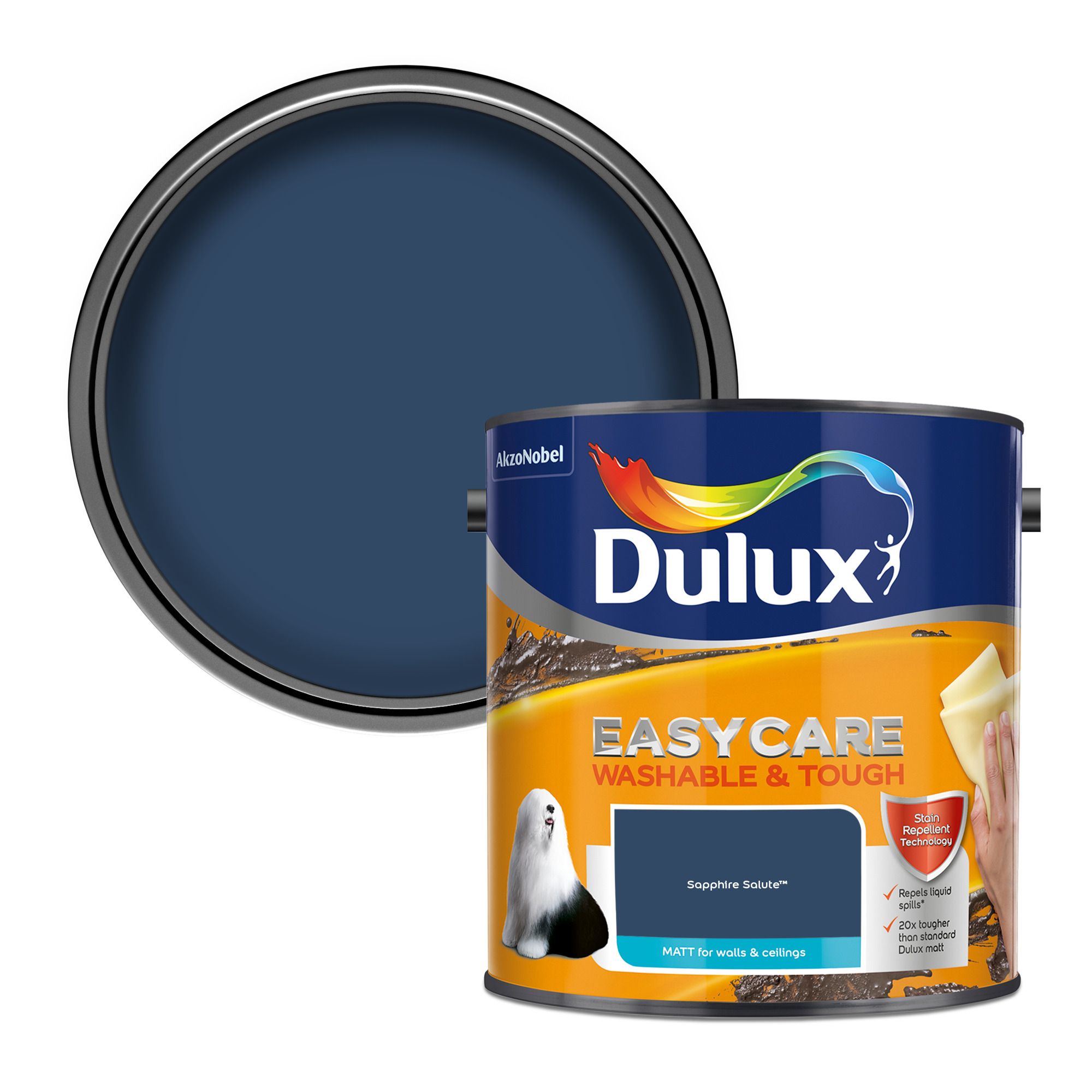 Dulux Easycare Sapphire salute Matt Emulsion paint, 2.5L