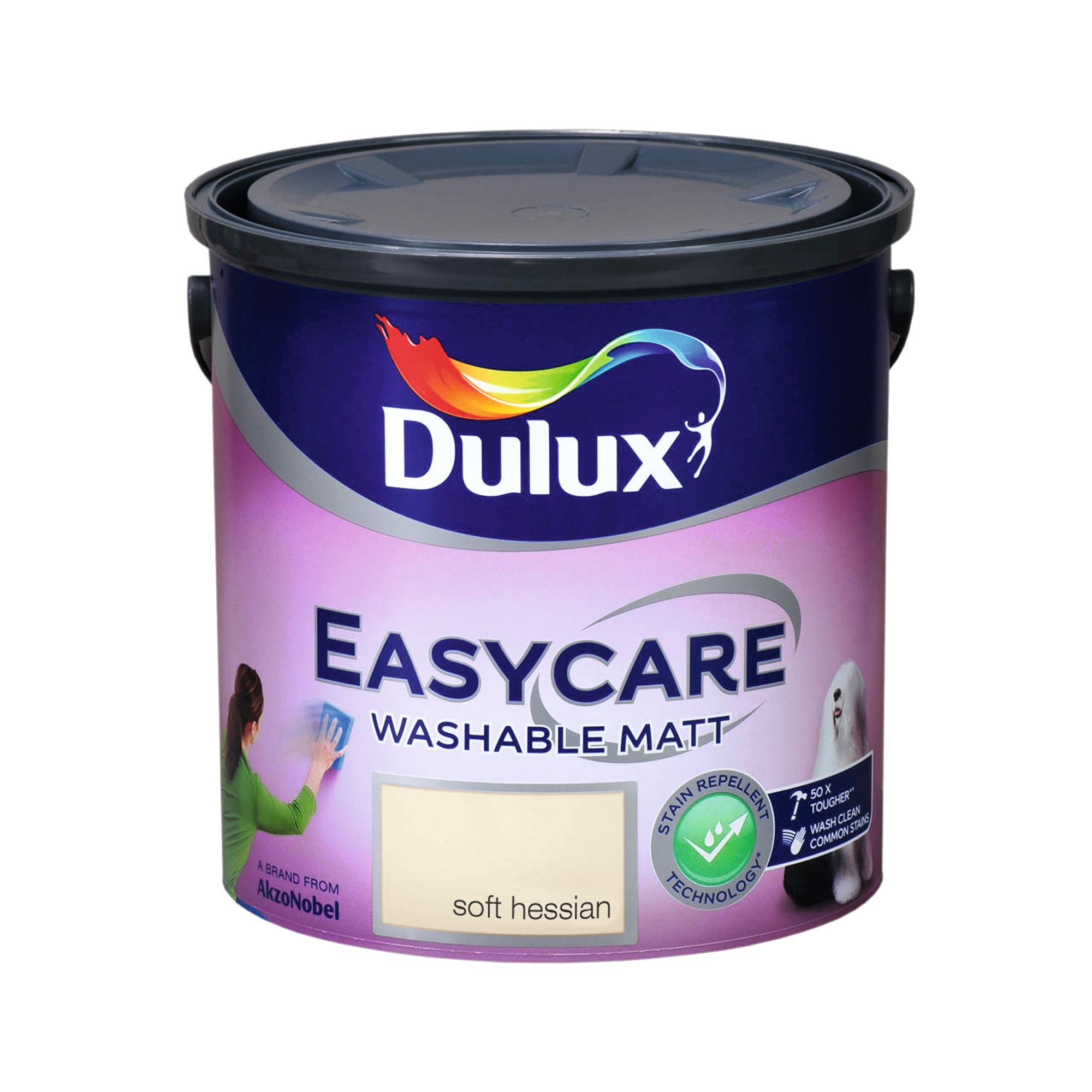 Dulux Easycare Soft hessian Flat matt Wall & ceiling Emulsion paint, 2.5L