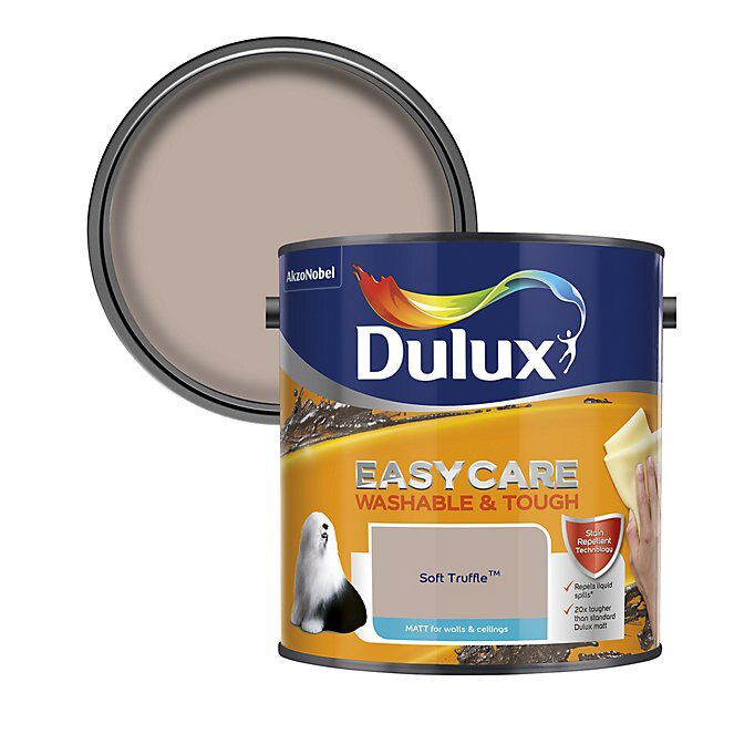 Dulux Easycare Soft truffle Matt Emulsion paint, 2.5L