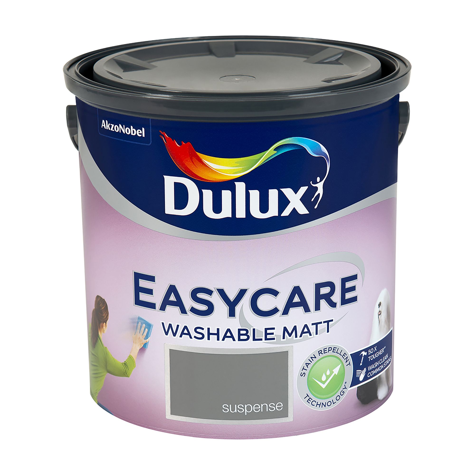 Dulux Easycare Suspense Flat matt Emulsion paint, 2.5L