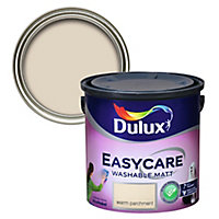 Dulux Easycare Warm parchment Flat matt Emulsion paint, 2.5L