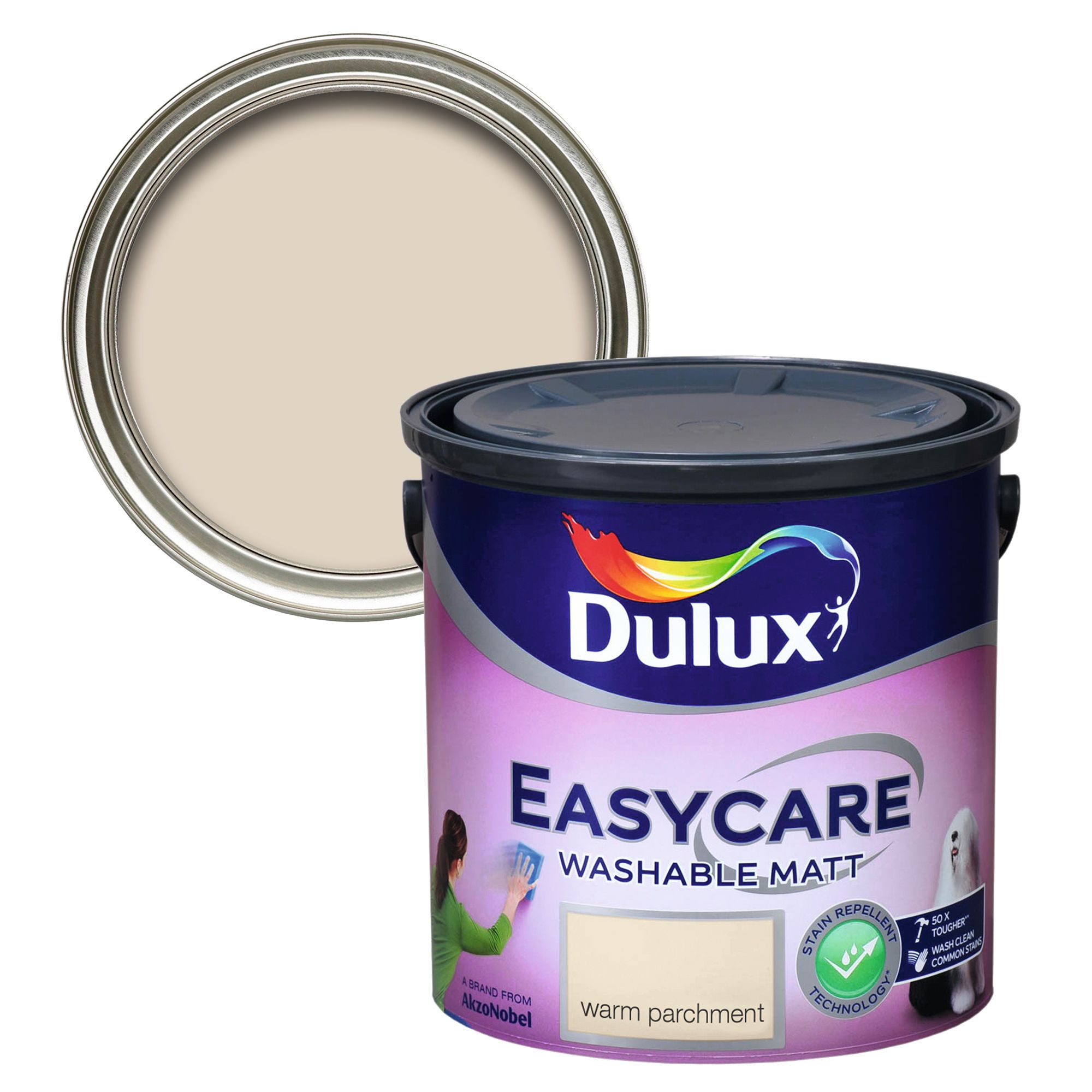 Dulux Easycare Warm parchment Flat matt Wall & ceiling Emulsion paint, 2.5L