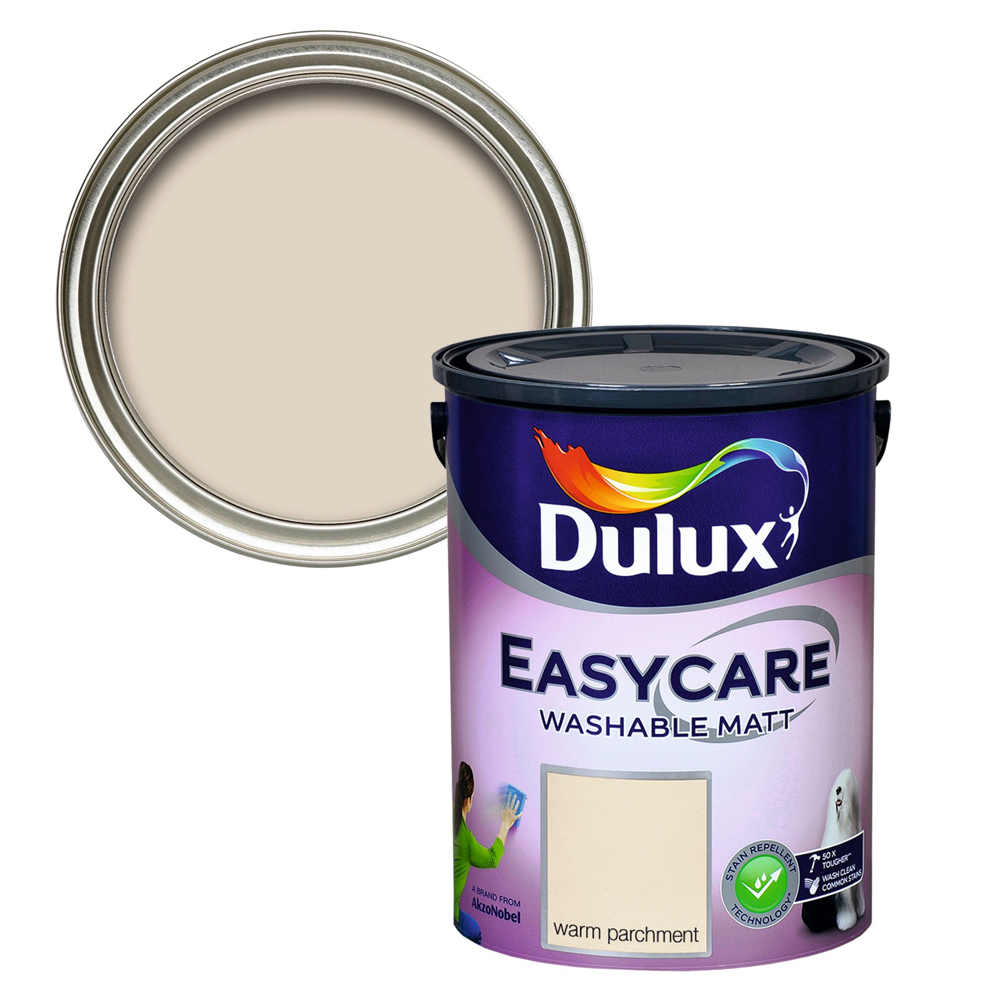 Dulux Easycare Warm parchment Flat matt Wall & ceiling Emulsion paint, 5L
