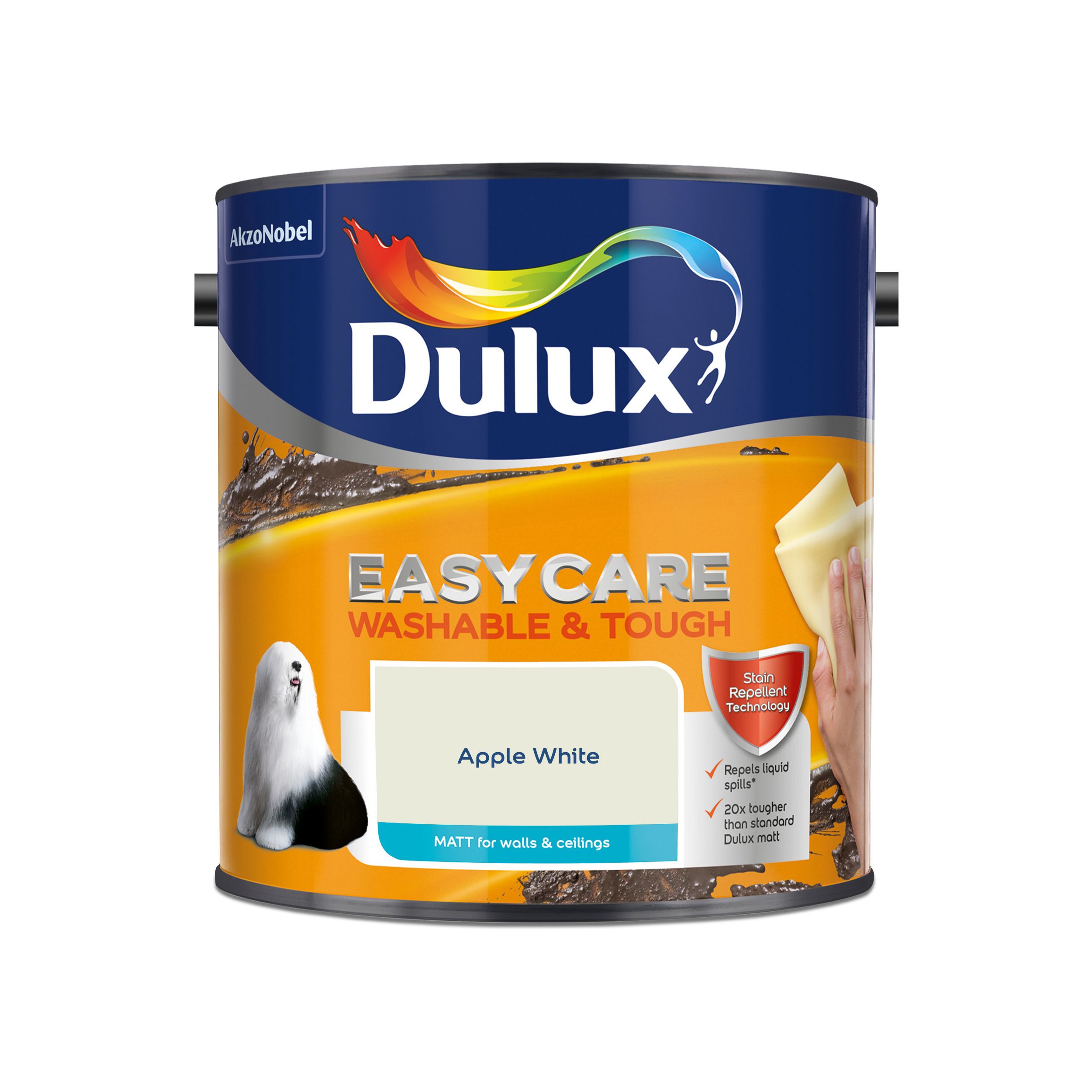 Dulux Easycare Washable & Tough Apple white Matt Wall & ceiling ...